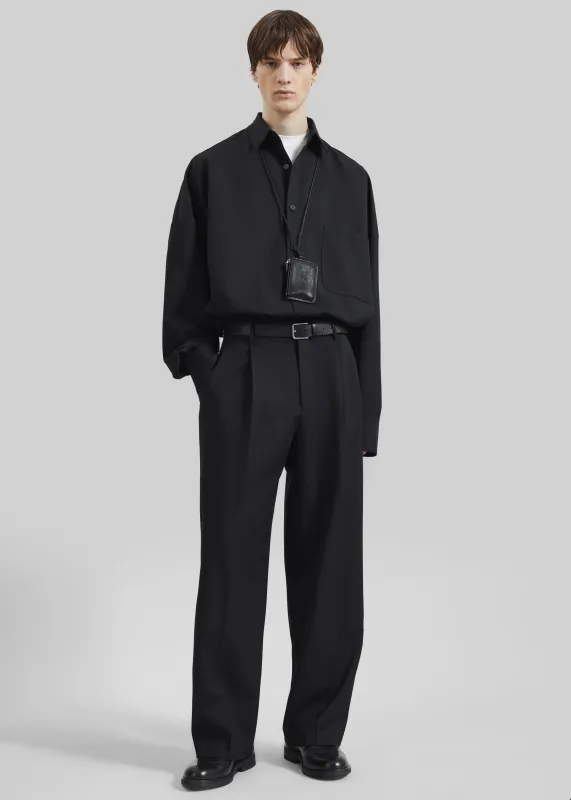 Milton Wool-Blend Shirt - Black made by Frankie Shop