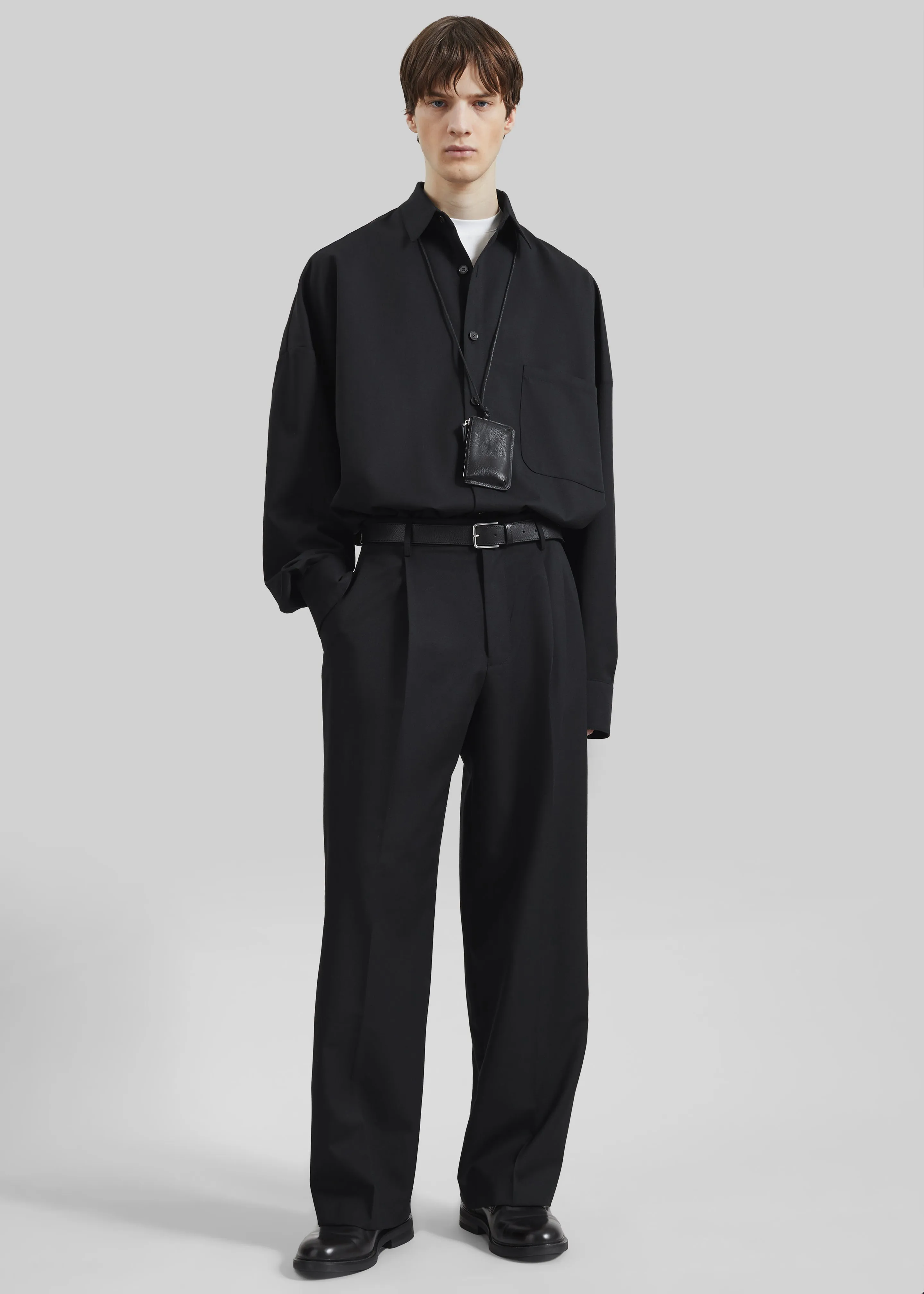 Milton Wool-Blend Shirt - Black sold by Frankie Shop