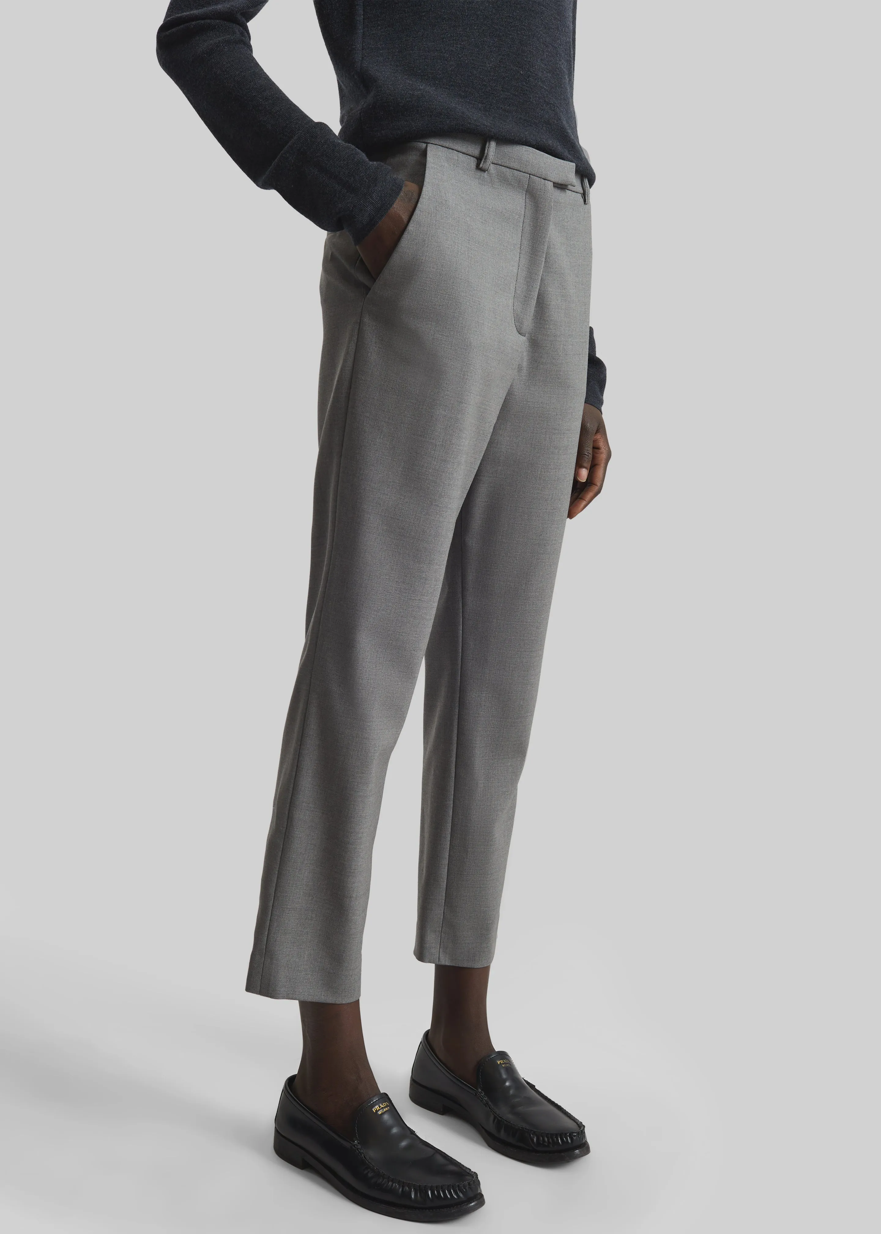 Loulou de Saison Carlo Straight Leg Pants - Grey sold by Frankie Shop product image thumbnail 2