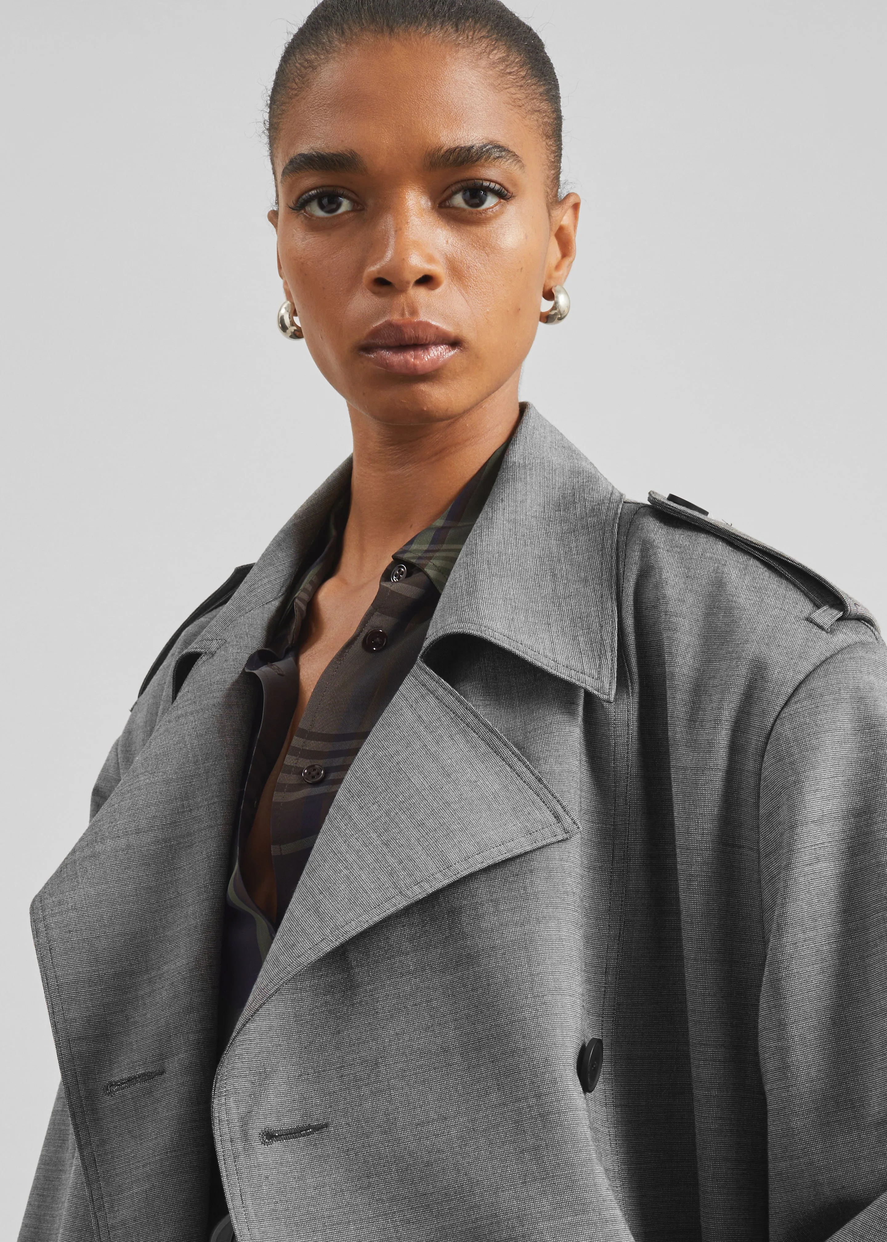 Bleecker Trench Coat - Grey Melange sold by Frankie Shop product image thumbnail 5