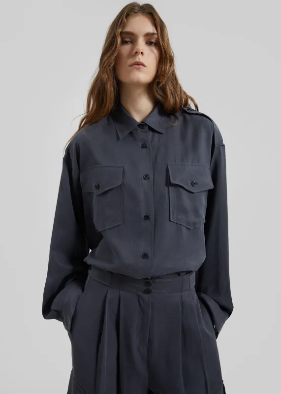 Balsta Cargo Shirt - Dark Grey sold by Frankie Shop