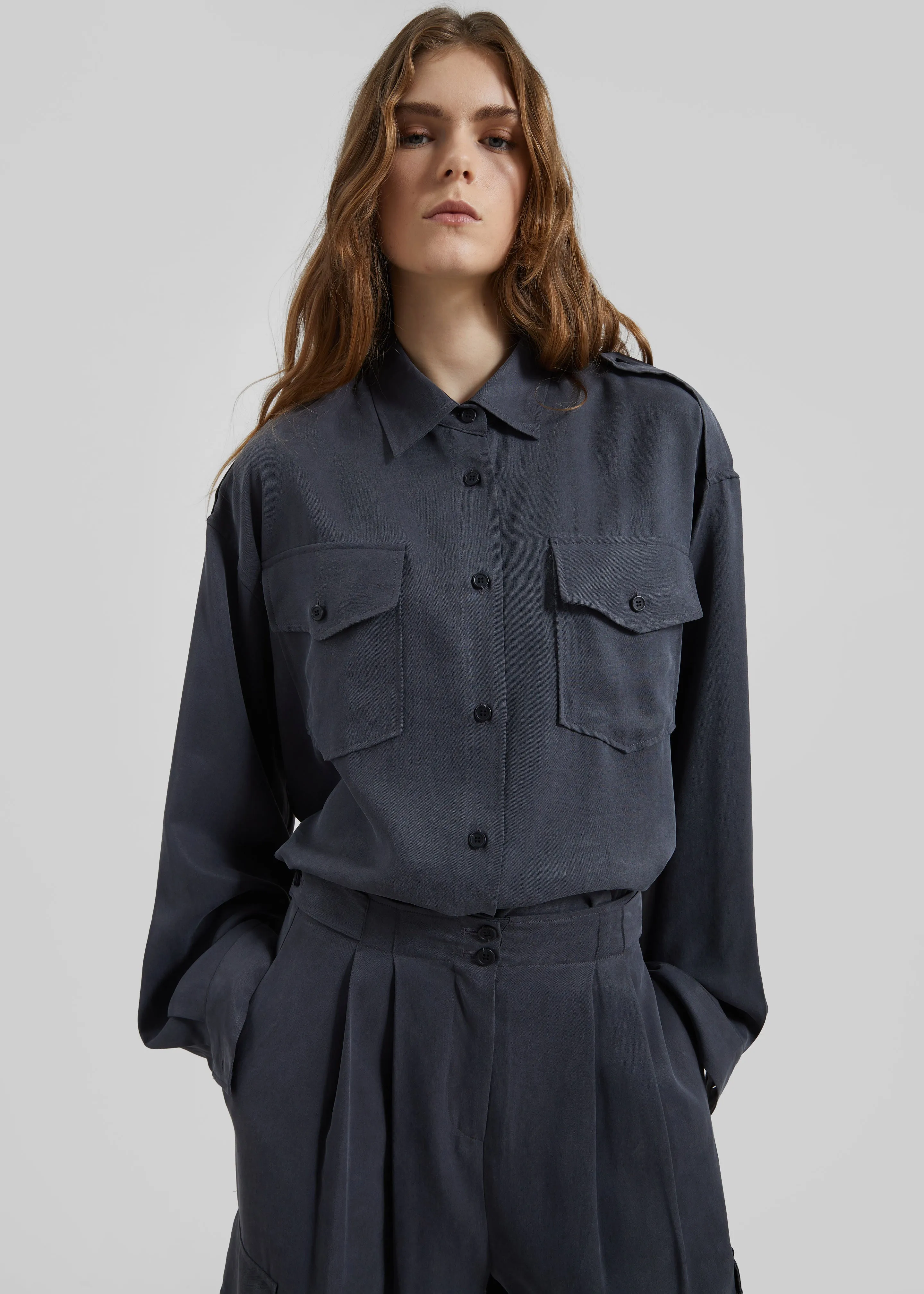 Balsta Cargo Shirt - Dark Grey sold by Frankie Shop