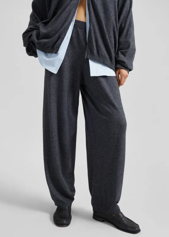 Olia Knit Joggers - Dark Grey Melange made by Frankie Shop