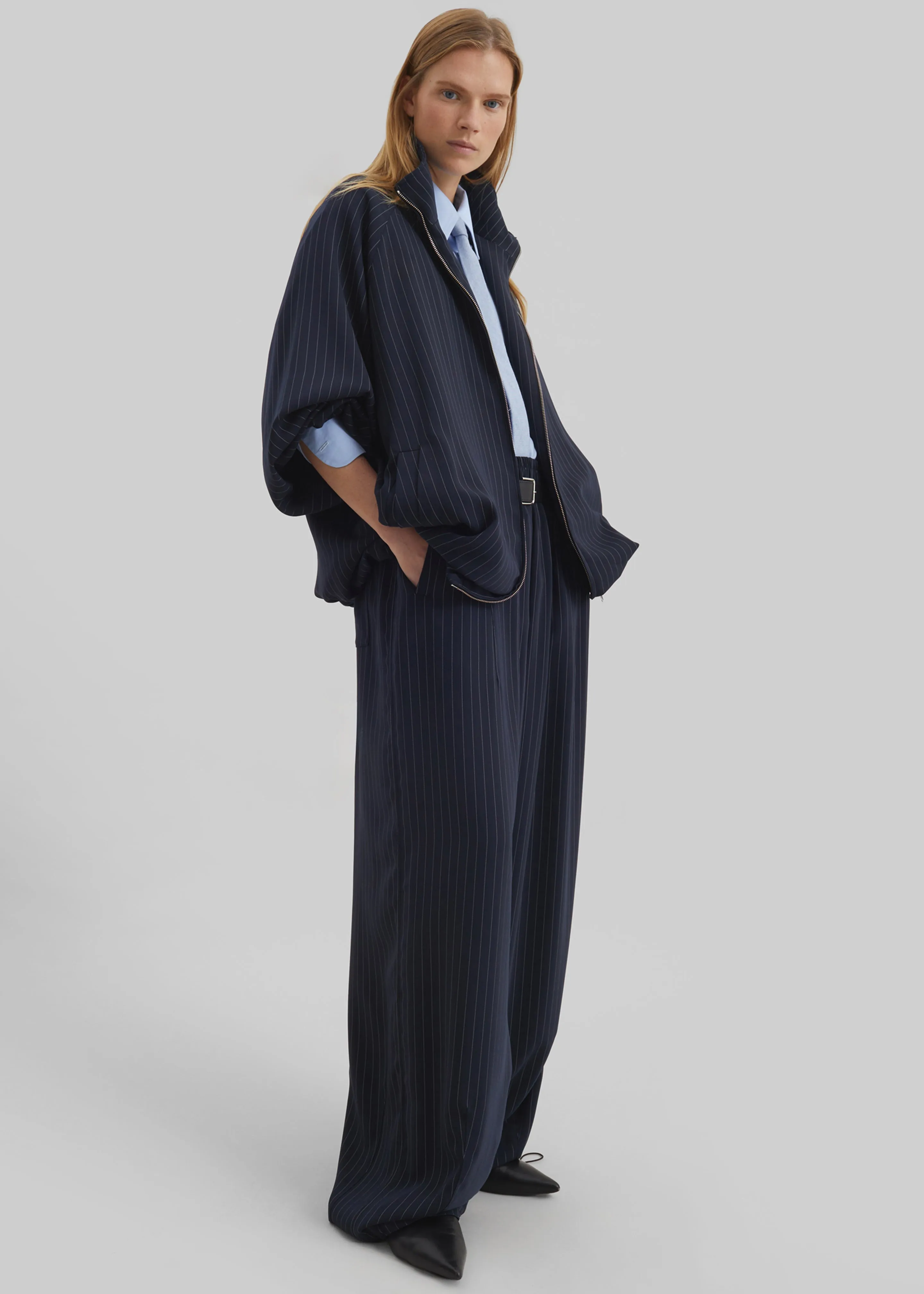 Oakdale Track Pants - Navy/White Pinstripe sold by Frankie Shop product image thumbnail 2