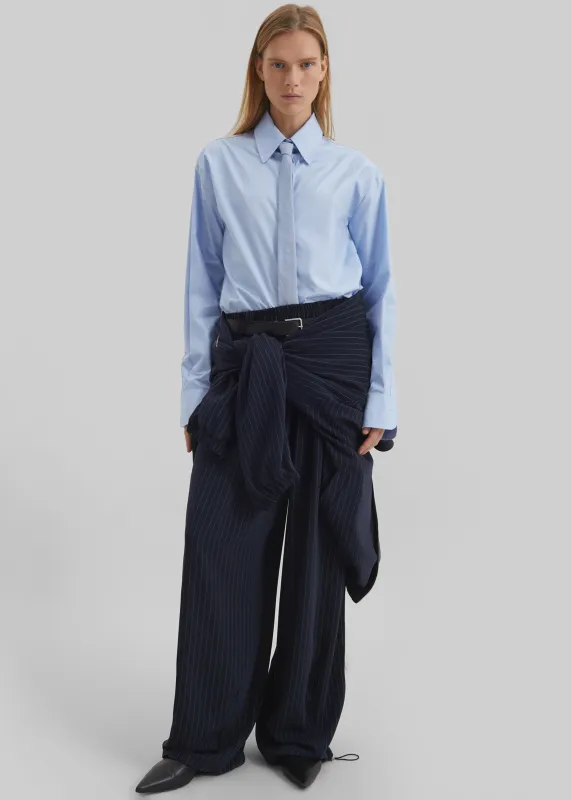 Oakdale Track Pants - Navy/White Pinstripe sold by Frankie Shop