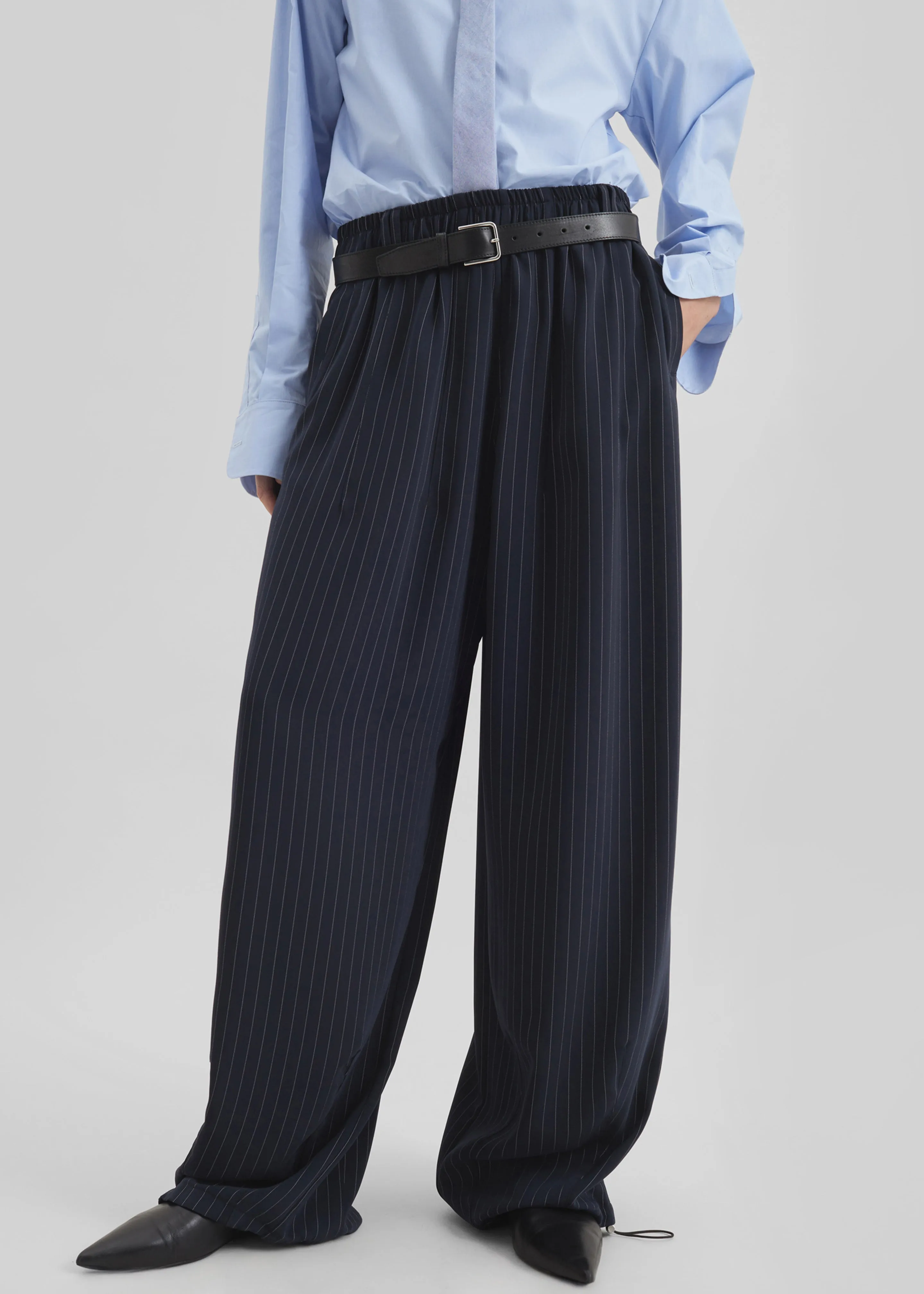 Oakdale Track Pants - Navy/White Pinstripe sold by Frankie Shop product image thumbnail 4