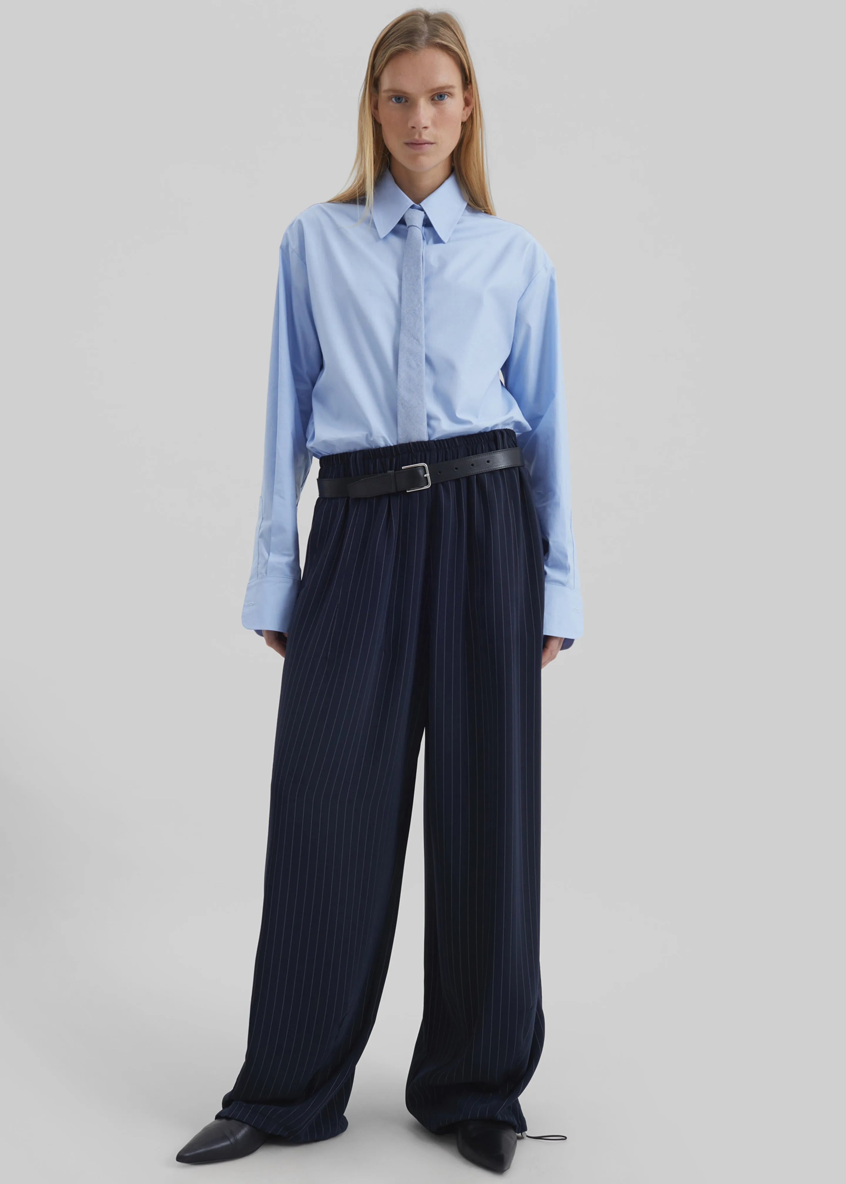 Oakdale Track Pants - Navy/White Pinstripe sold by Frankie Shop product image thumbnail 3