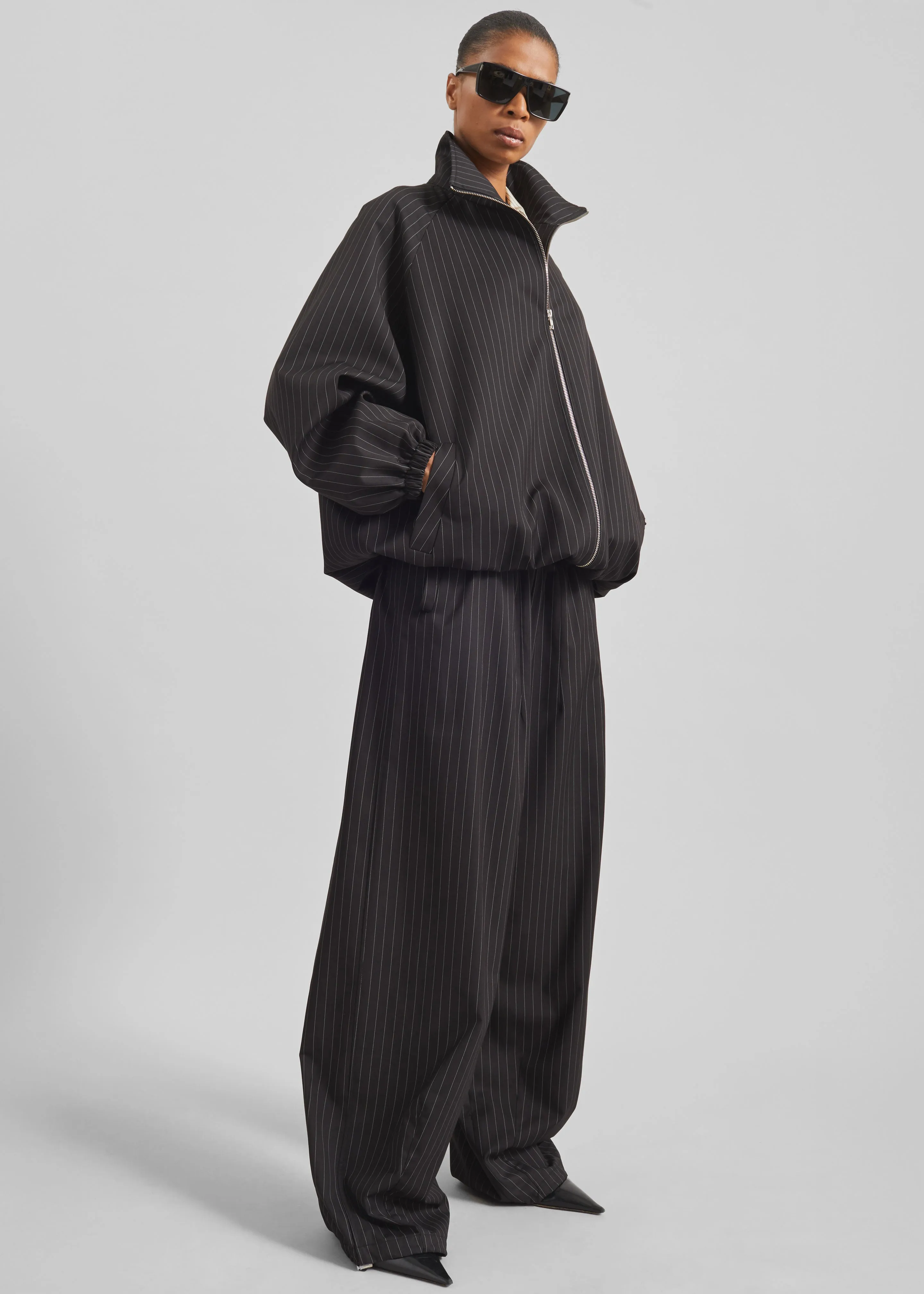 Baxter Track Jacket - Black/White Pinstripe sold by Frankie Shop product image thumbnail 2