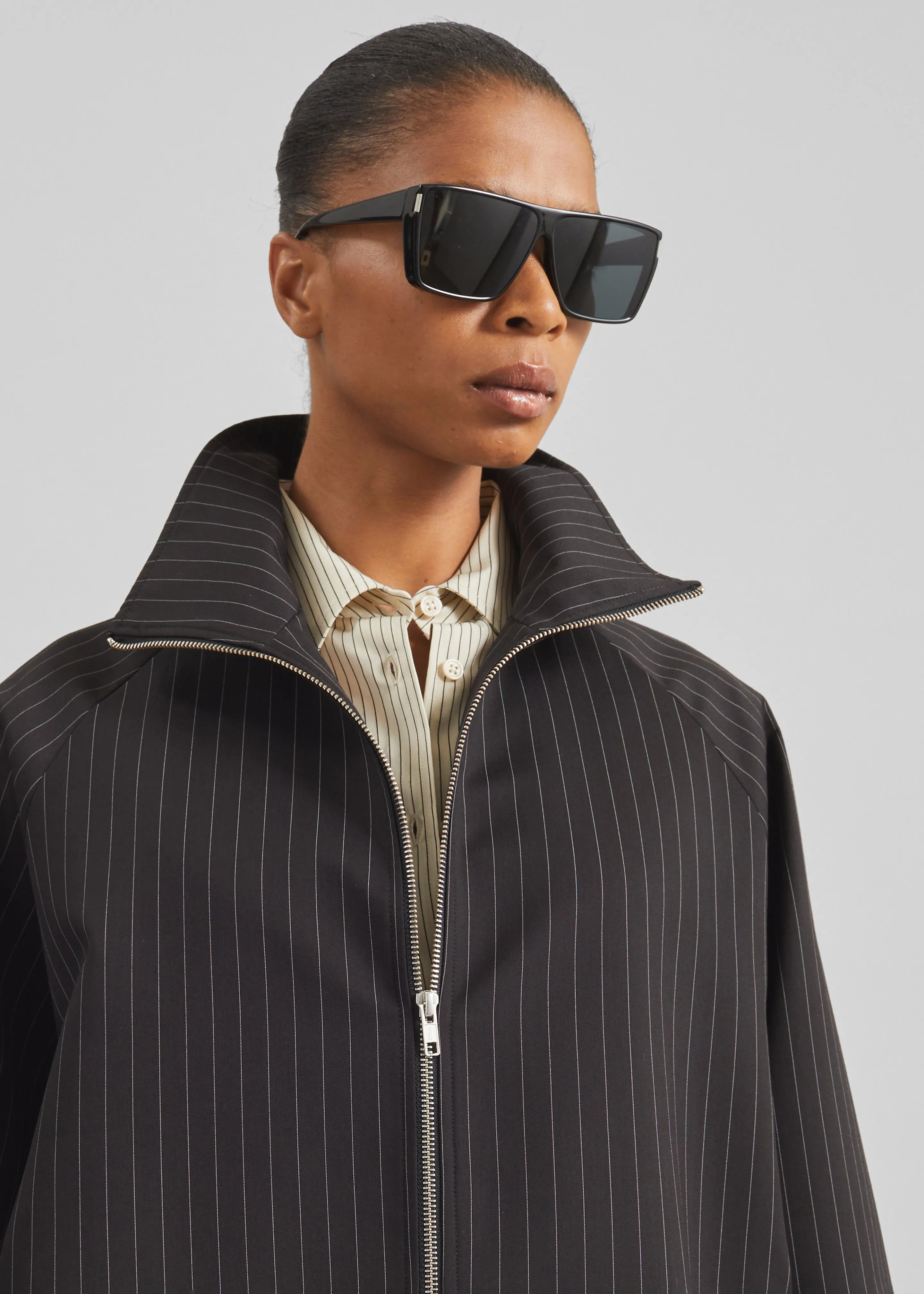 Baxter Track Jacket - Black/White Pinstripe sold by Frankie Shop product image thumbnail 3