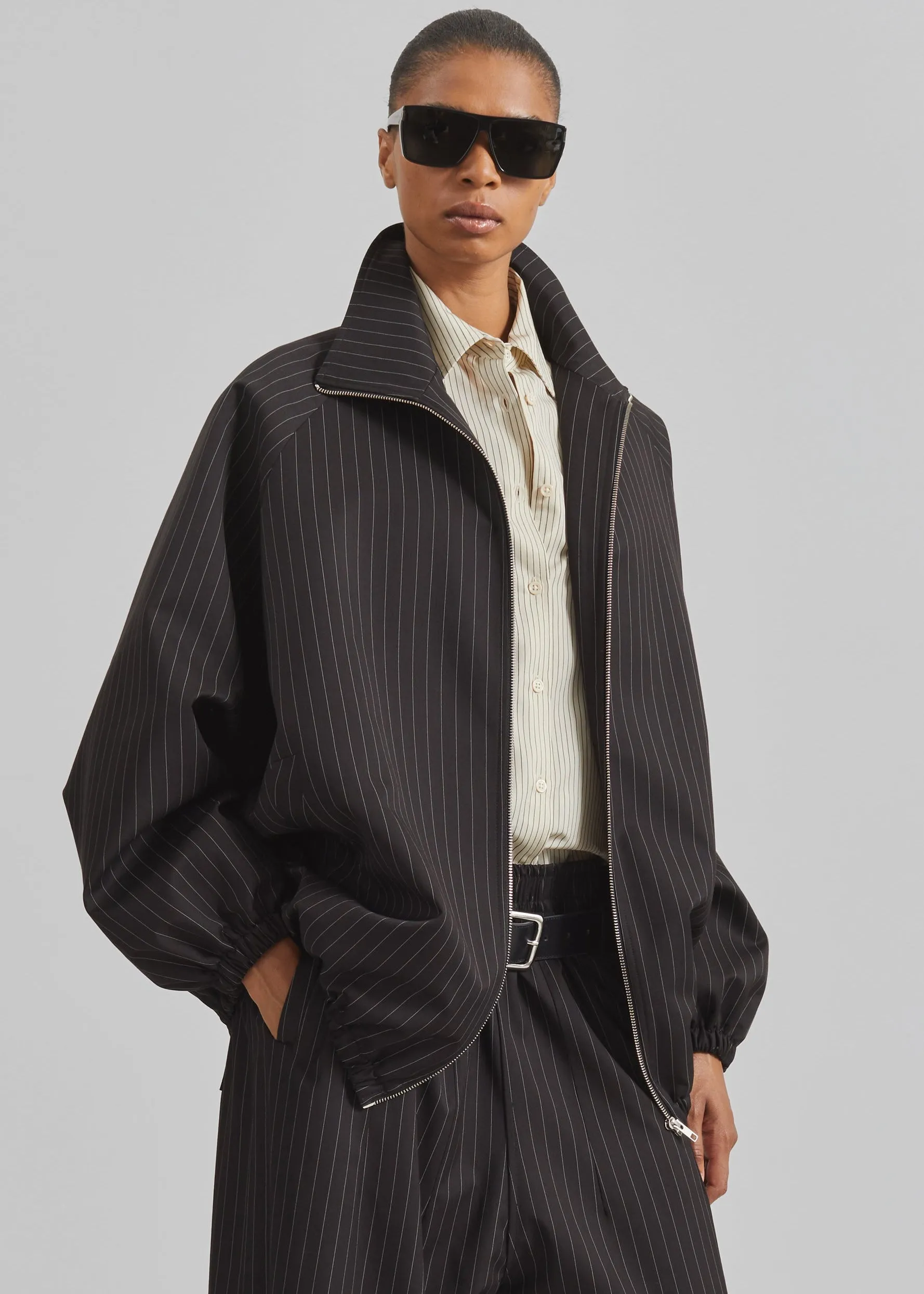 Baxter Track Jacket - Black/White Pinstripe sold by Frankie Shop product image thumbnail 5