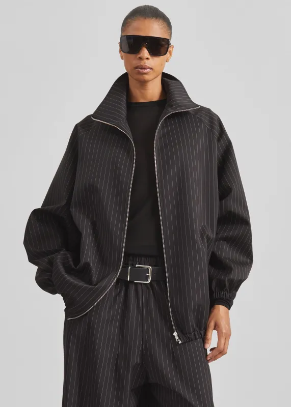 Baxter Track Jacket - Black/White Pinstripe sold by Frankie Shop