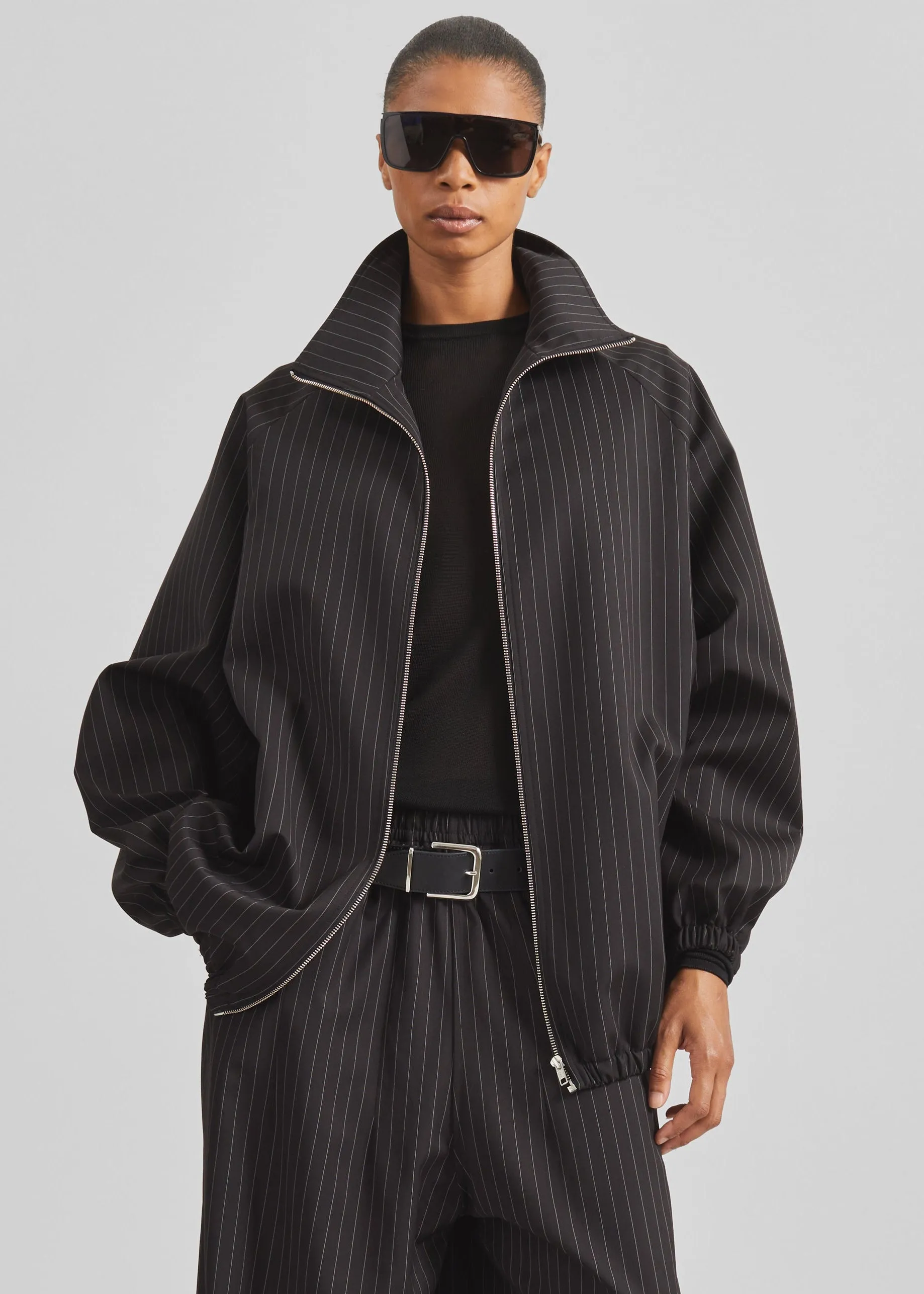 Baxter Track Jacket - Black/White Pinstripe sold by Frankie Shop