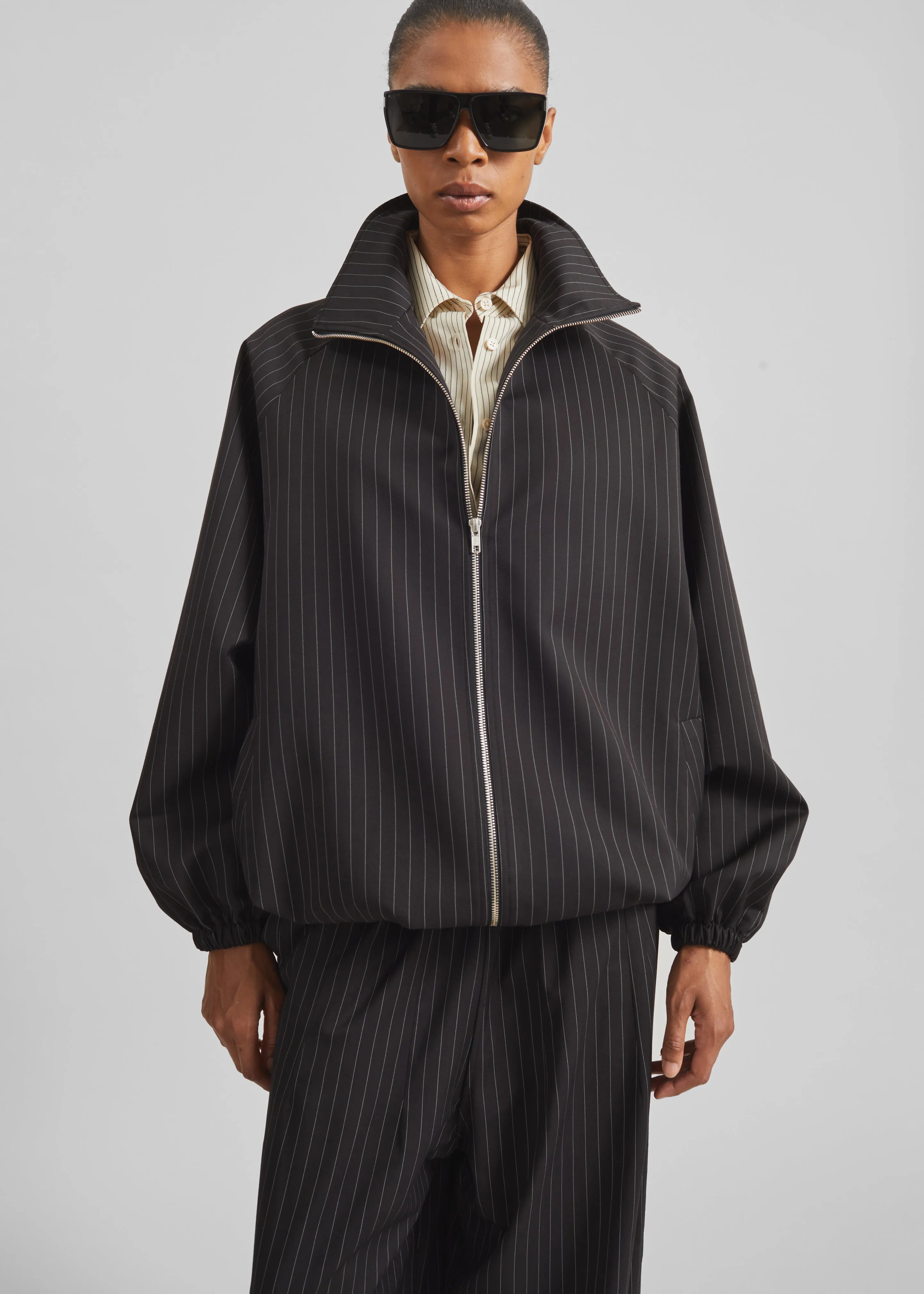 Baxter Track Jacket - Black/White Pinstripe sold by Frankie Shop product image thumbnail 4