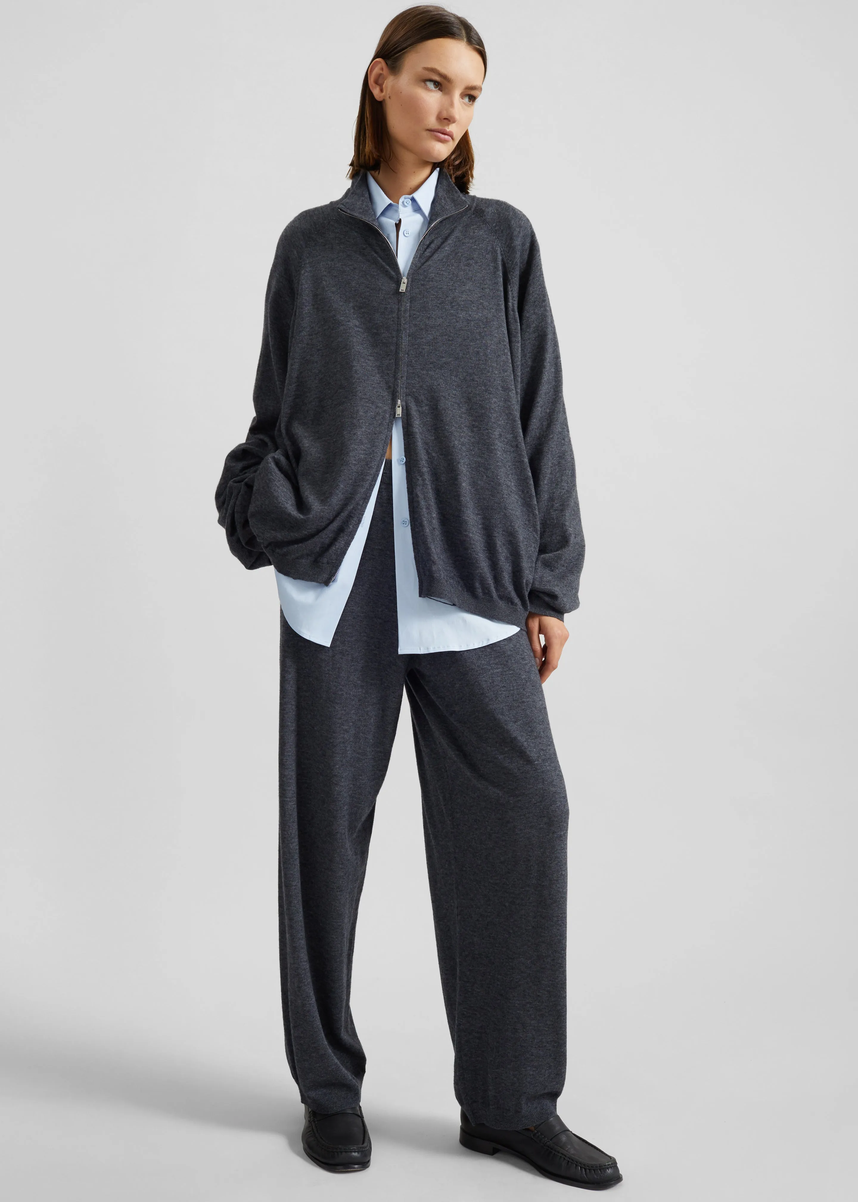 Baxe Knit Track Jacket - Dark Grey Melange sold by Frankie Shop product image thumbnail 3