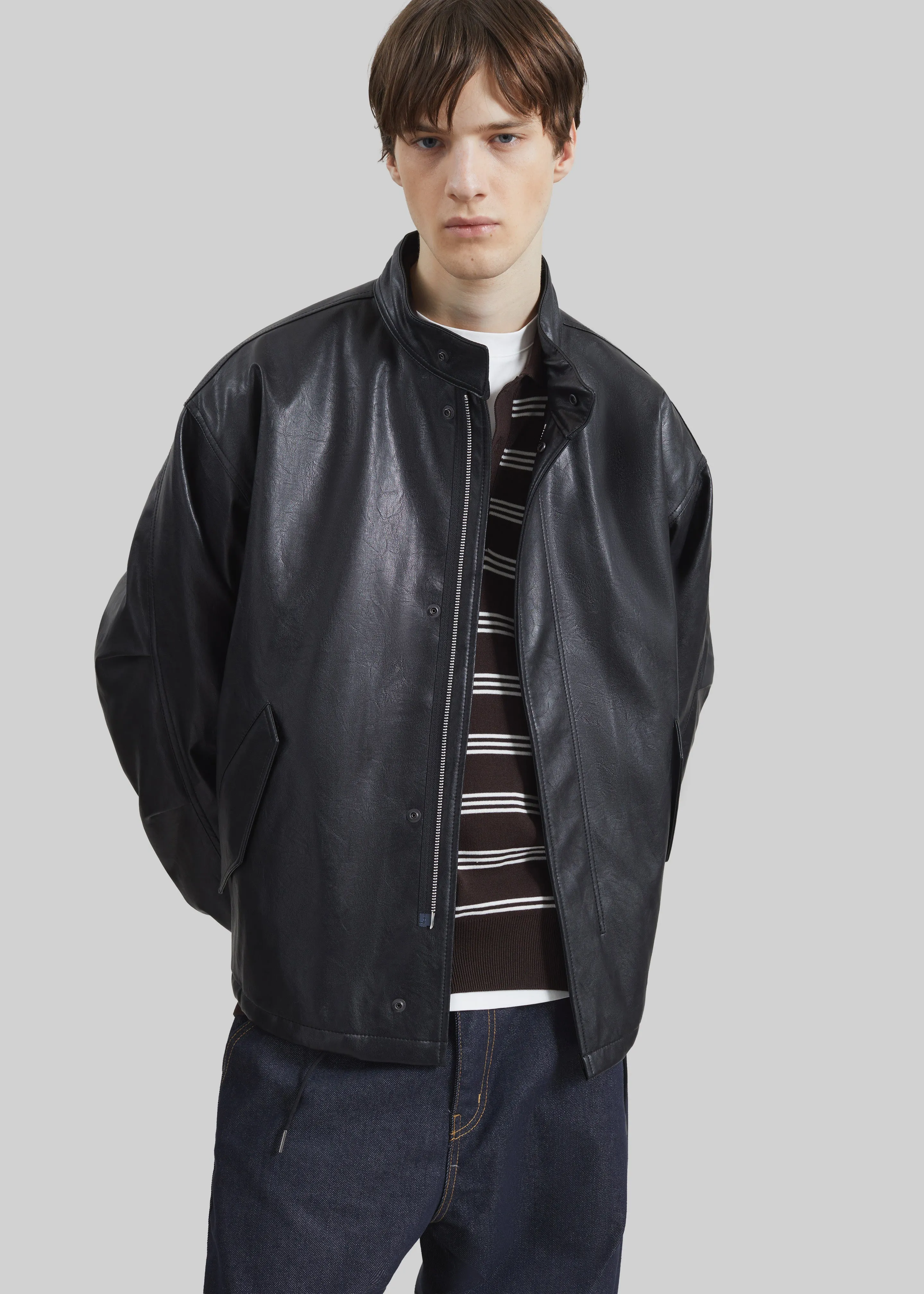 Viborg Faux Leather Jacket - Black sold by Frankie Shop product image thumbnail 4