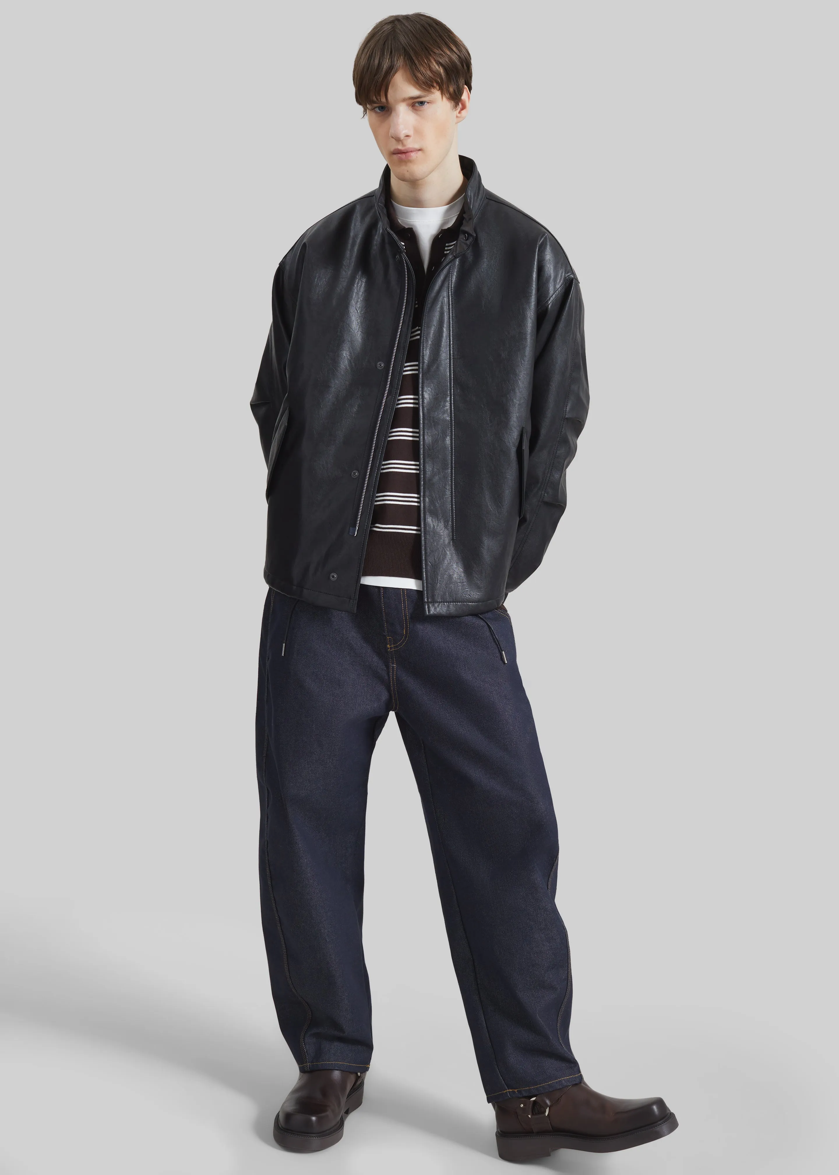 Viborg Faux Leather Jacket - Black sold by Frankie Shop