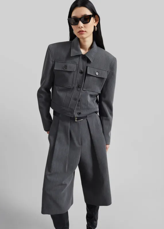 Kalvo Boxy Jacket - Dark Grey made by Frankie Shop