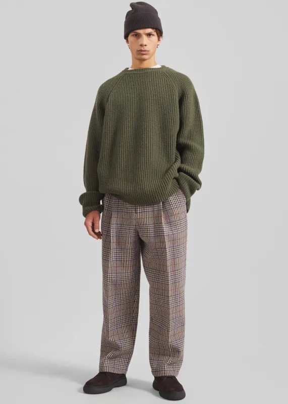 Felix Wool Trousers - Beige Glen Plaid made by Frankie Shop