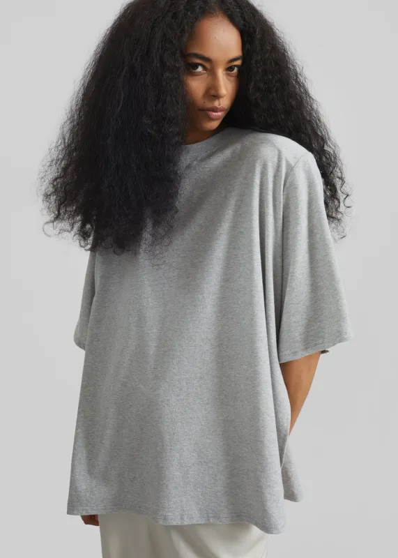 Hugo Padded T-Shirt - Grey Melange made by Frankie Shop