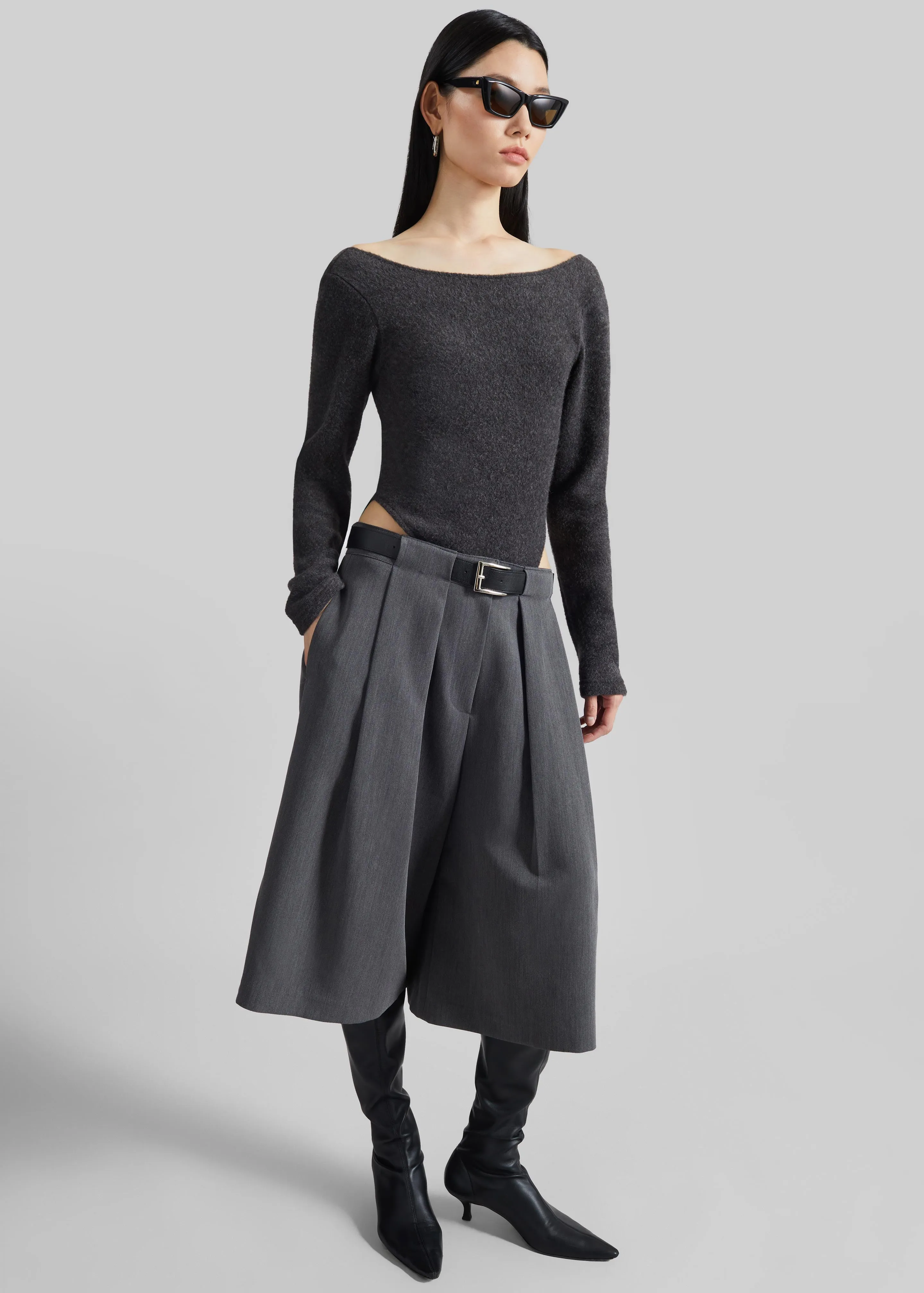 Civray Brushed Knit Bodysuit - Charcoal sold by Frankie Shop product image thumbnail 5