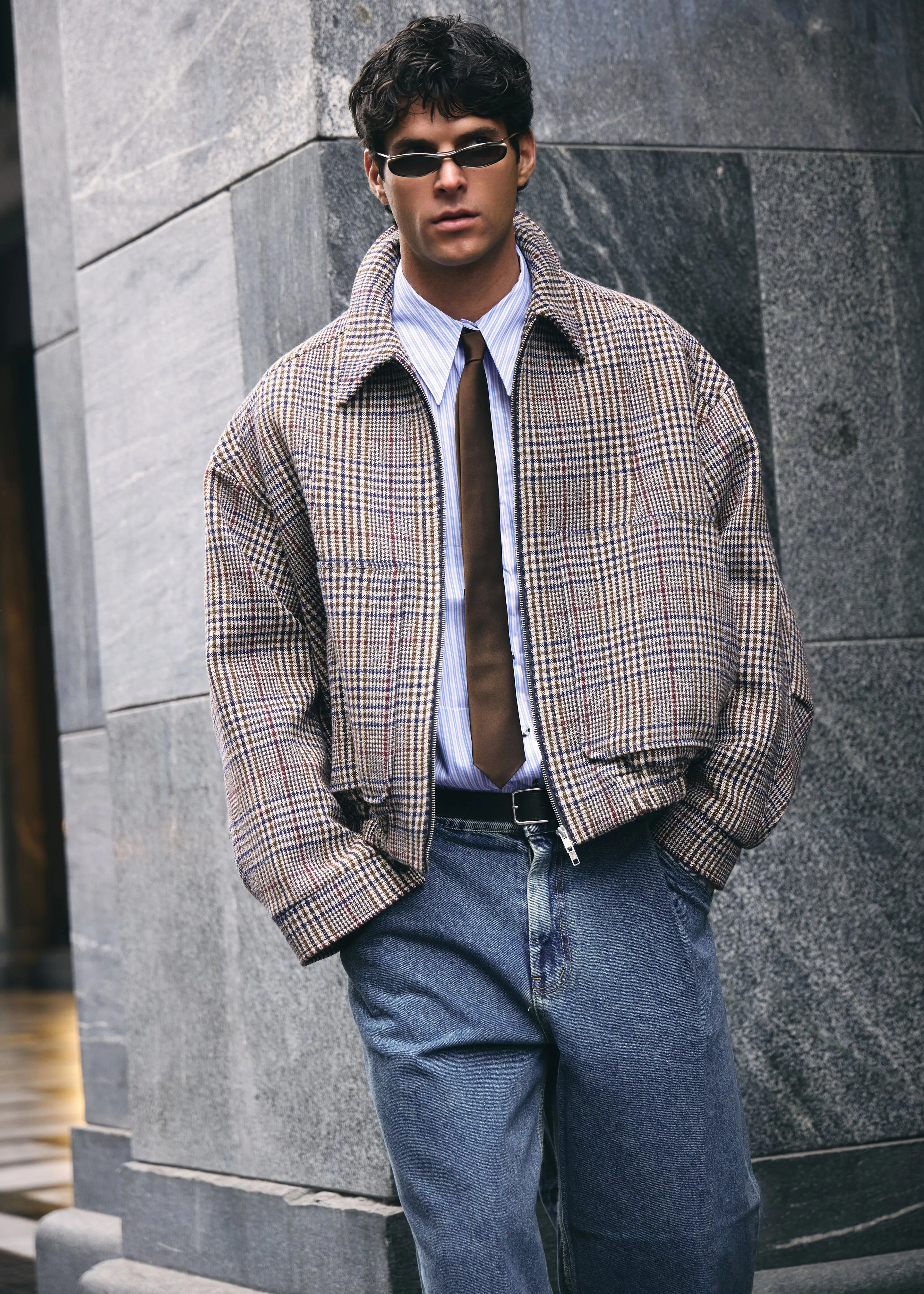 Felix Wool Jacket - Beige Glen Plaid sold by Frankie Shop product image thumbnail 5