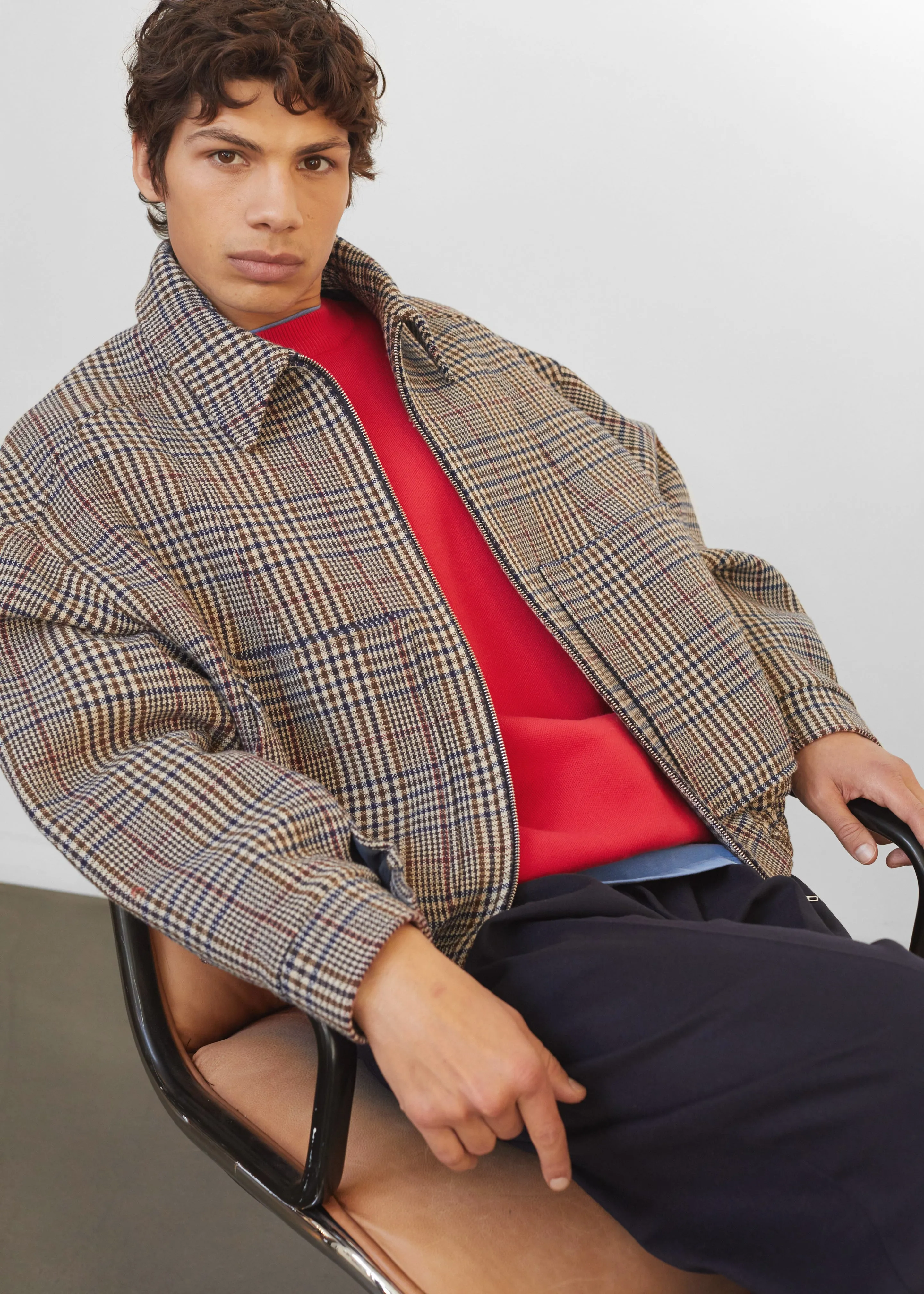 Felix Wool Jacket - Beige Glen Plaid sold by Frankie Shop