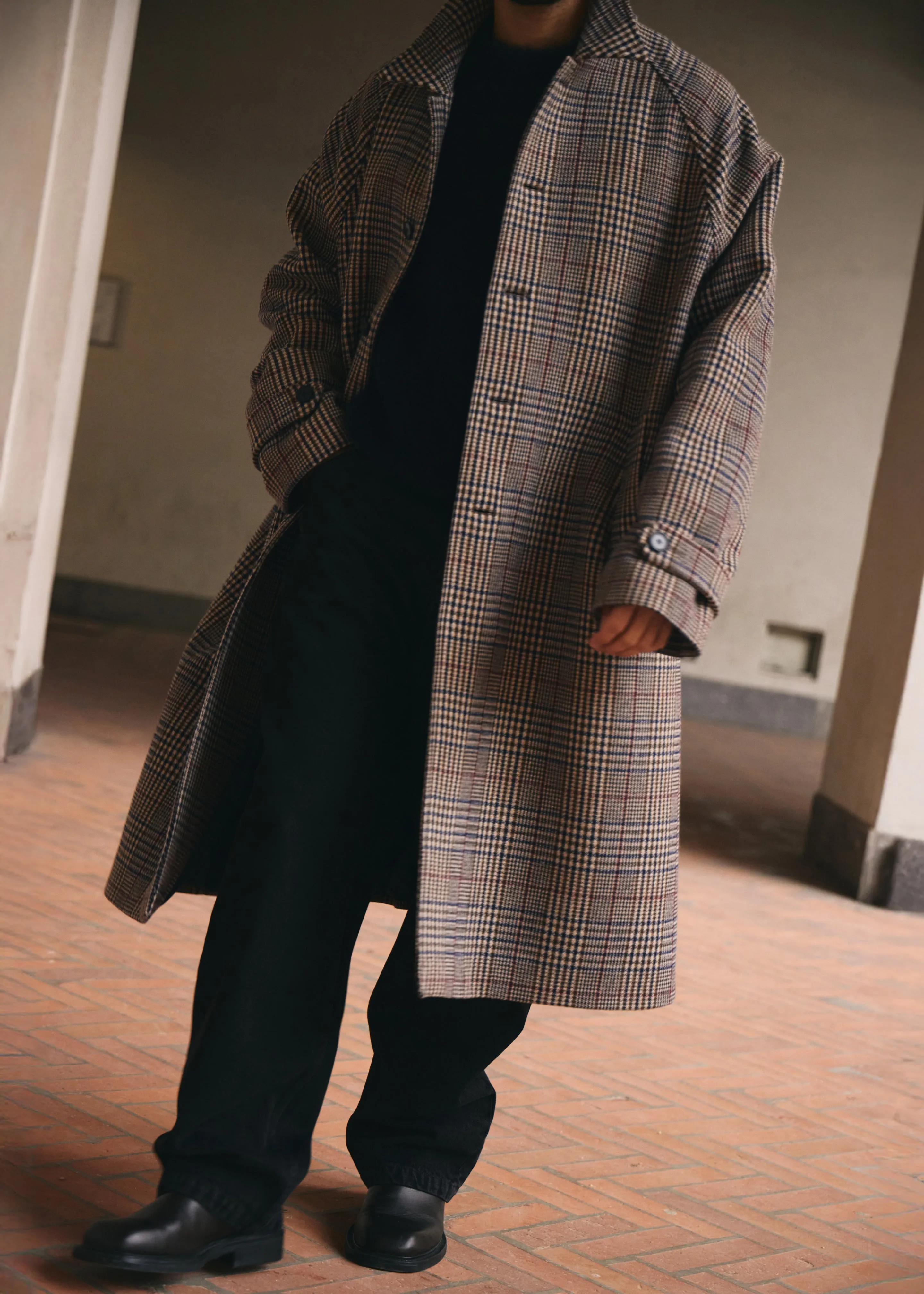 Emil Wool Trench - Beige Glen Plaid sold by Frankie Shop product image thumbnail 4