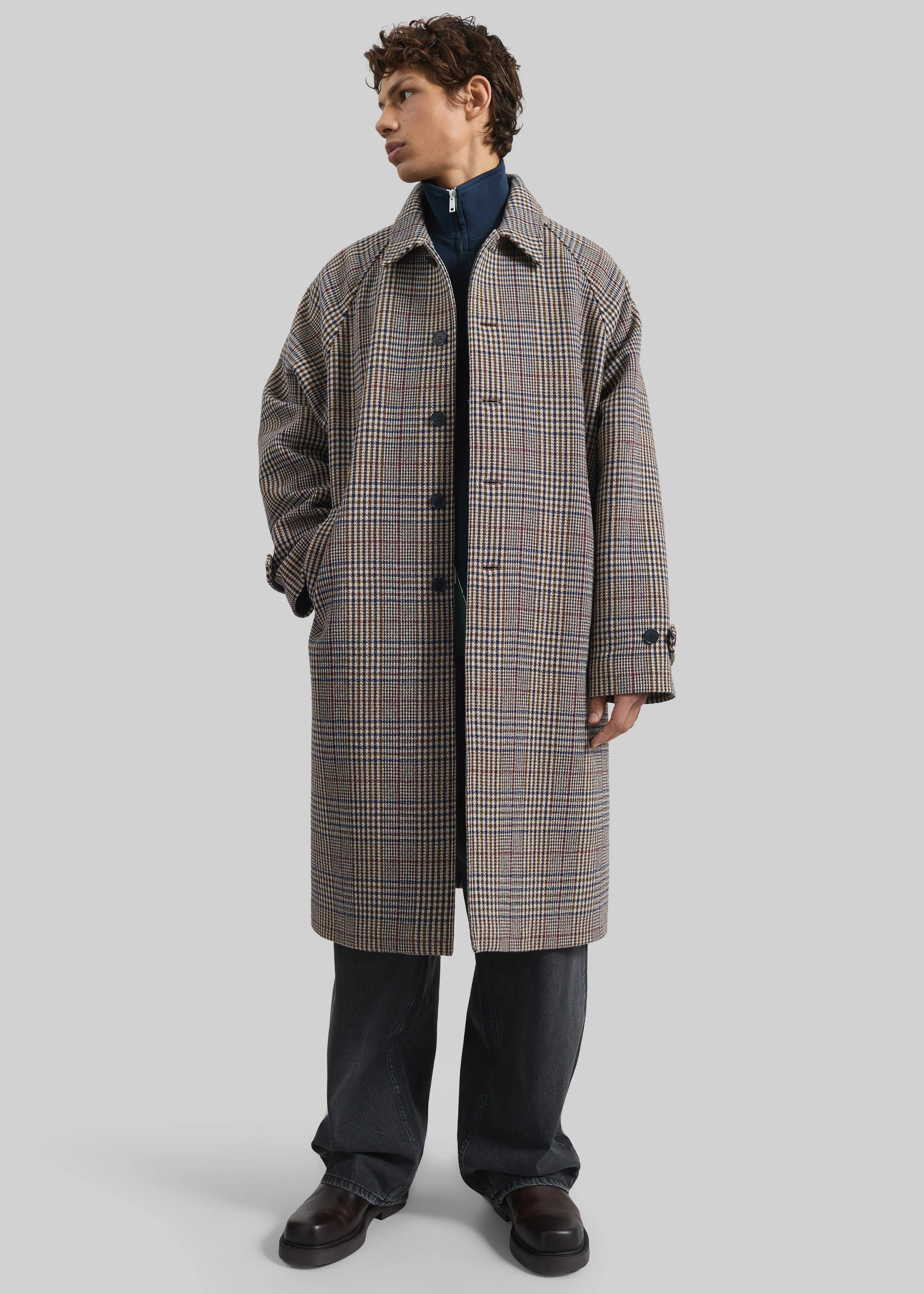 Emil Wool Trench - Beige Glen Plaid sold by Frankie Shop product image thumbnail 3