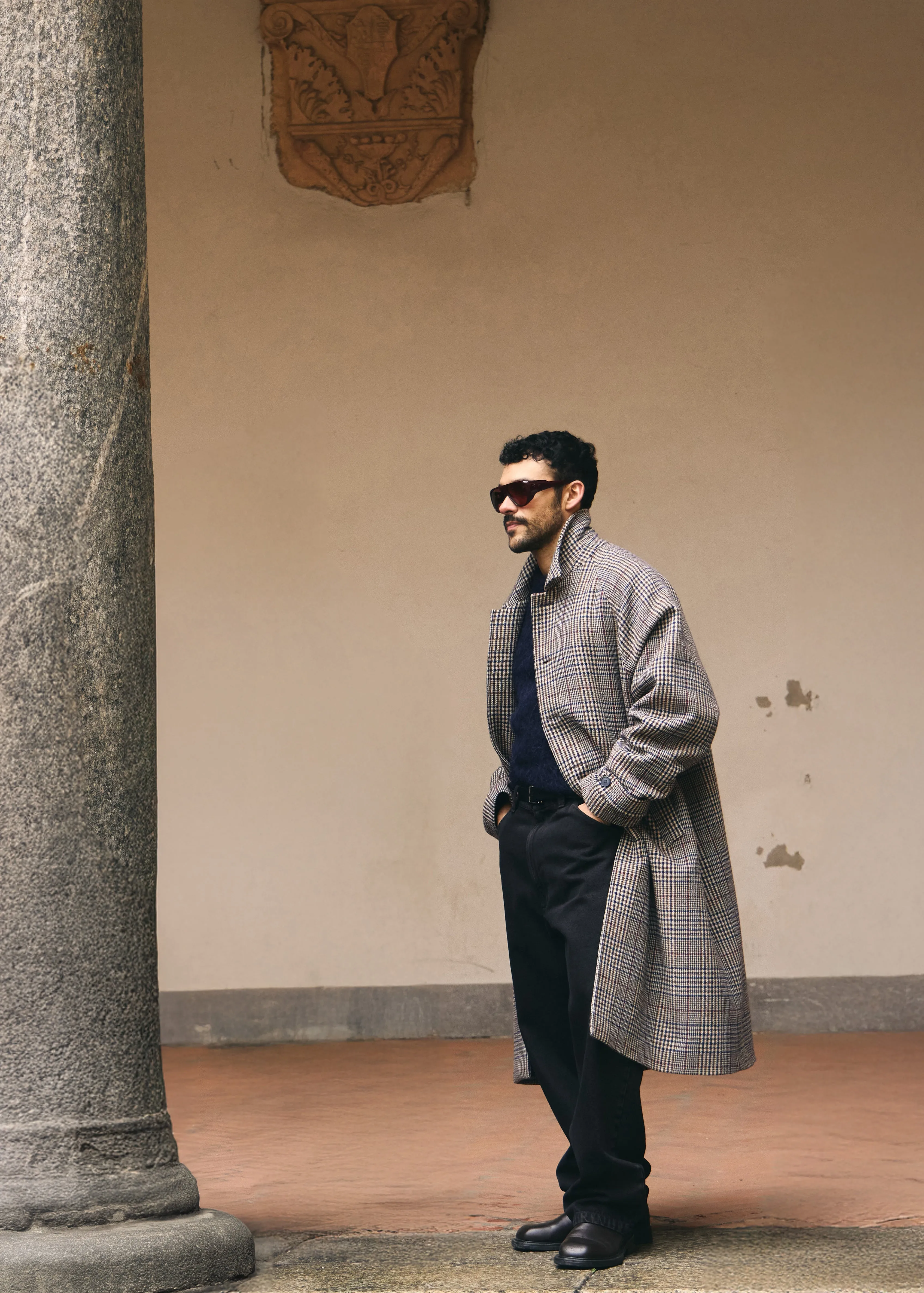 Emil Wool Trench - Beige Glen Plaid sold by Frankie Shop product image thumbnail 5