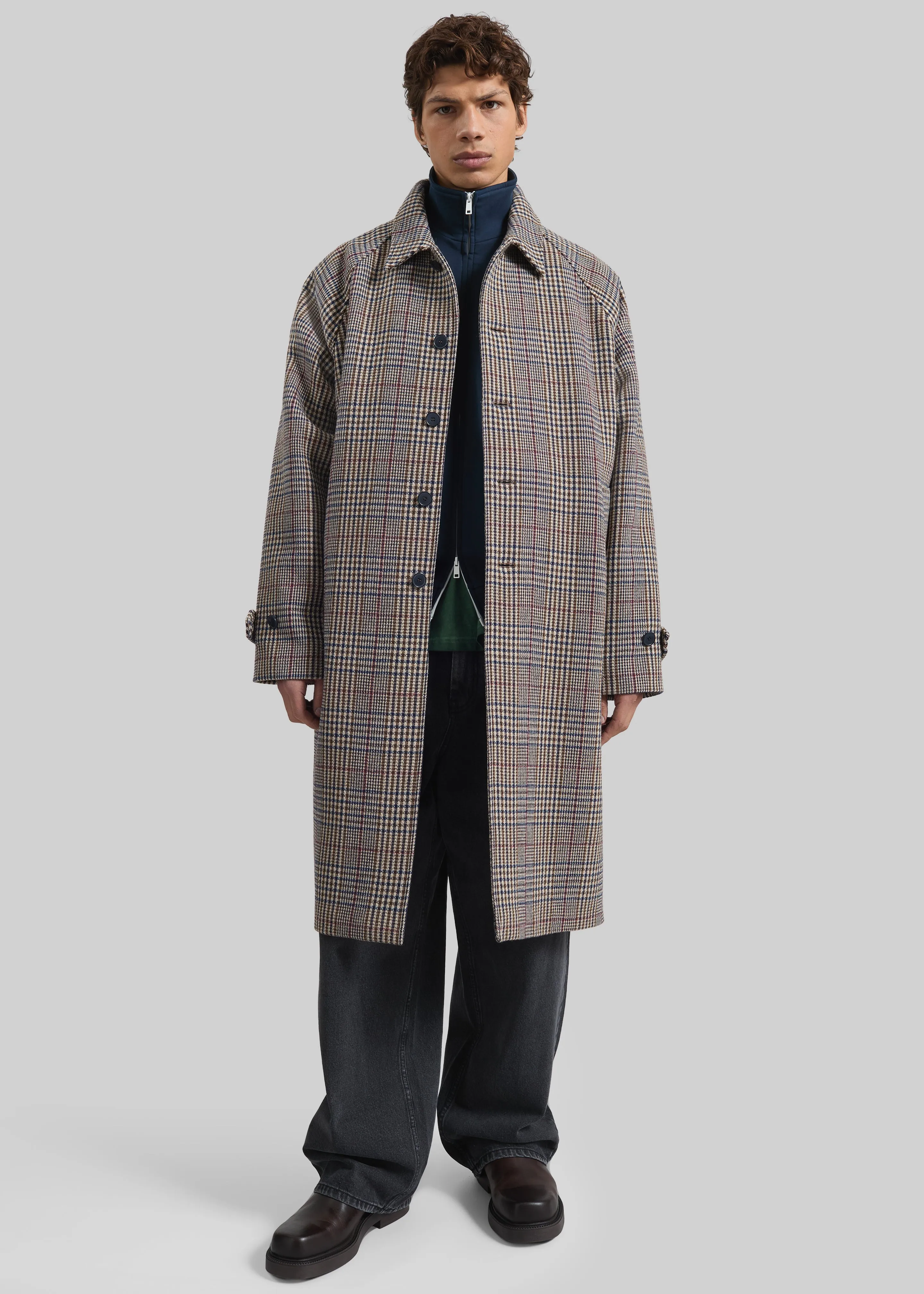 Emil Wool Trench - Beige Glen Plaid sold by Frankie Shop