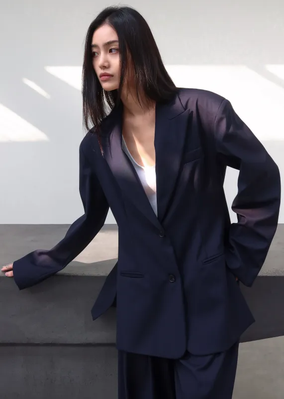 Canmore Double Vent Blazer - Navy made by Frankie Shop