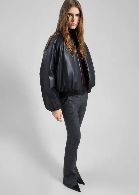 Arolla Faux Leather Draped Jacket - Black sold by Frankie Shop