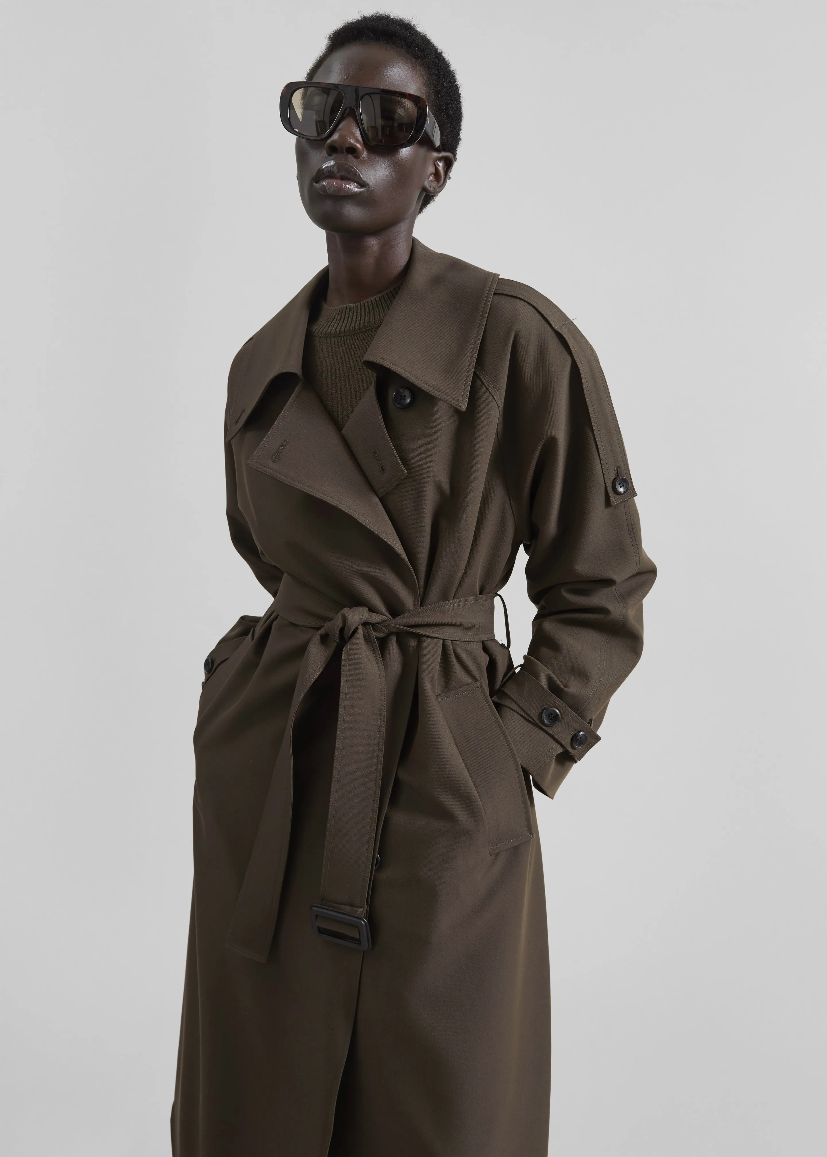 Dartford Trench Coat - Olive Brown sold by Frankie Shop product image thumbnail 4
