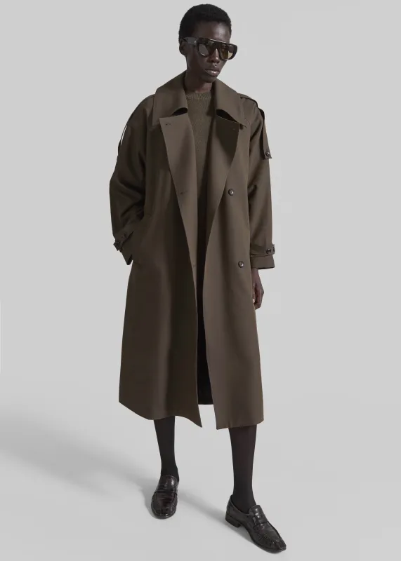 Dartford Trench Coat - Olive Brown made by Frankie Shop
