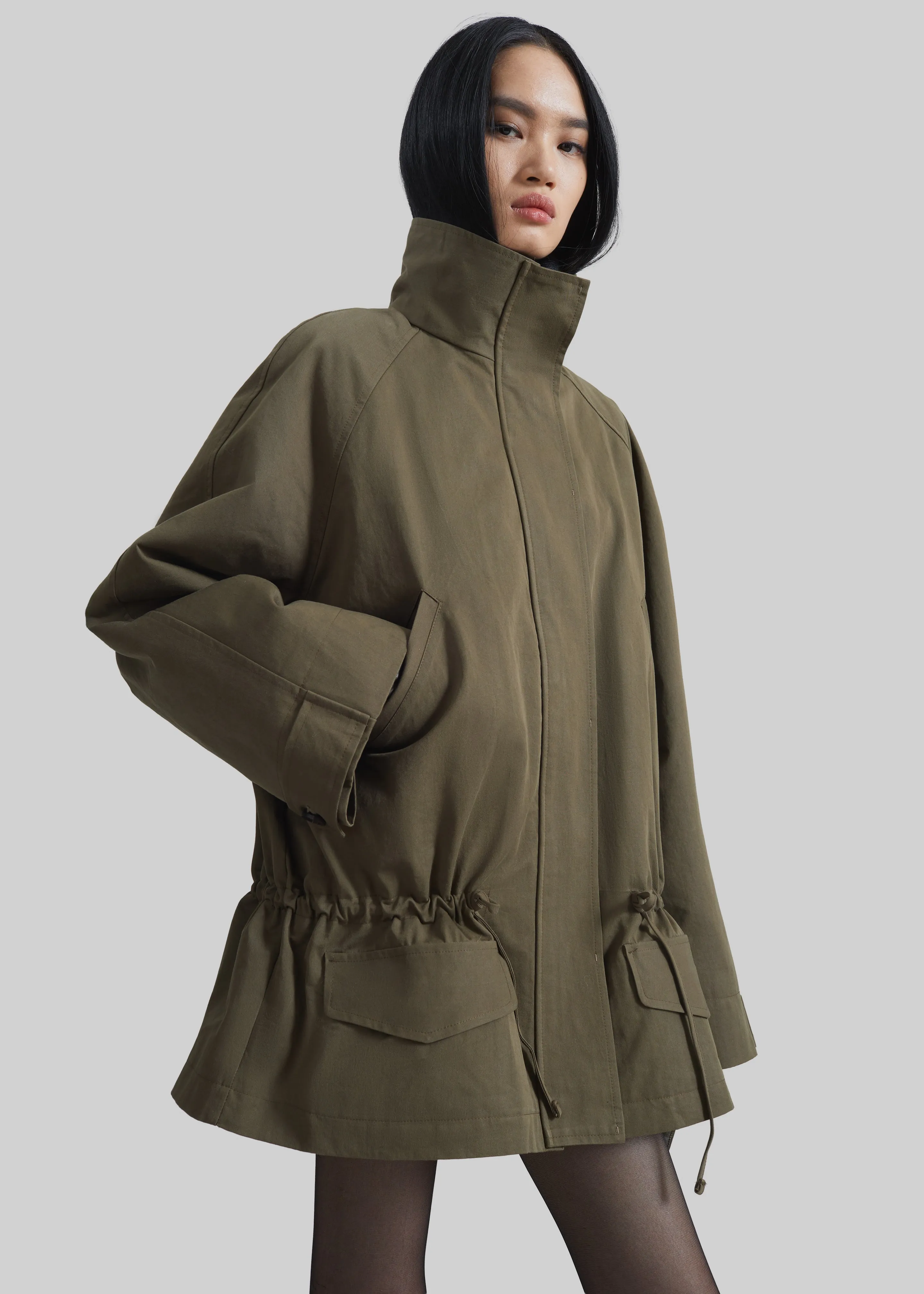 Alesie Drawstring Jacket - Olive Brown sold by Frankie Shop product image thumbnail 3