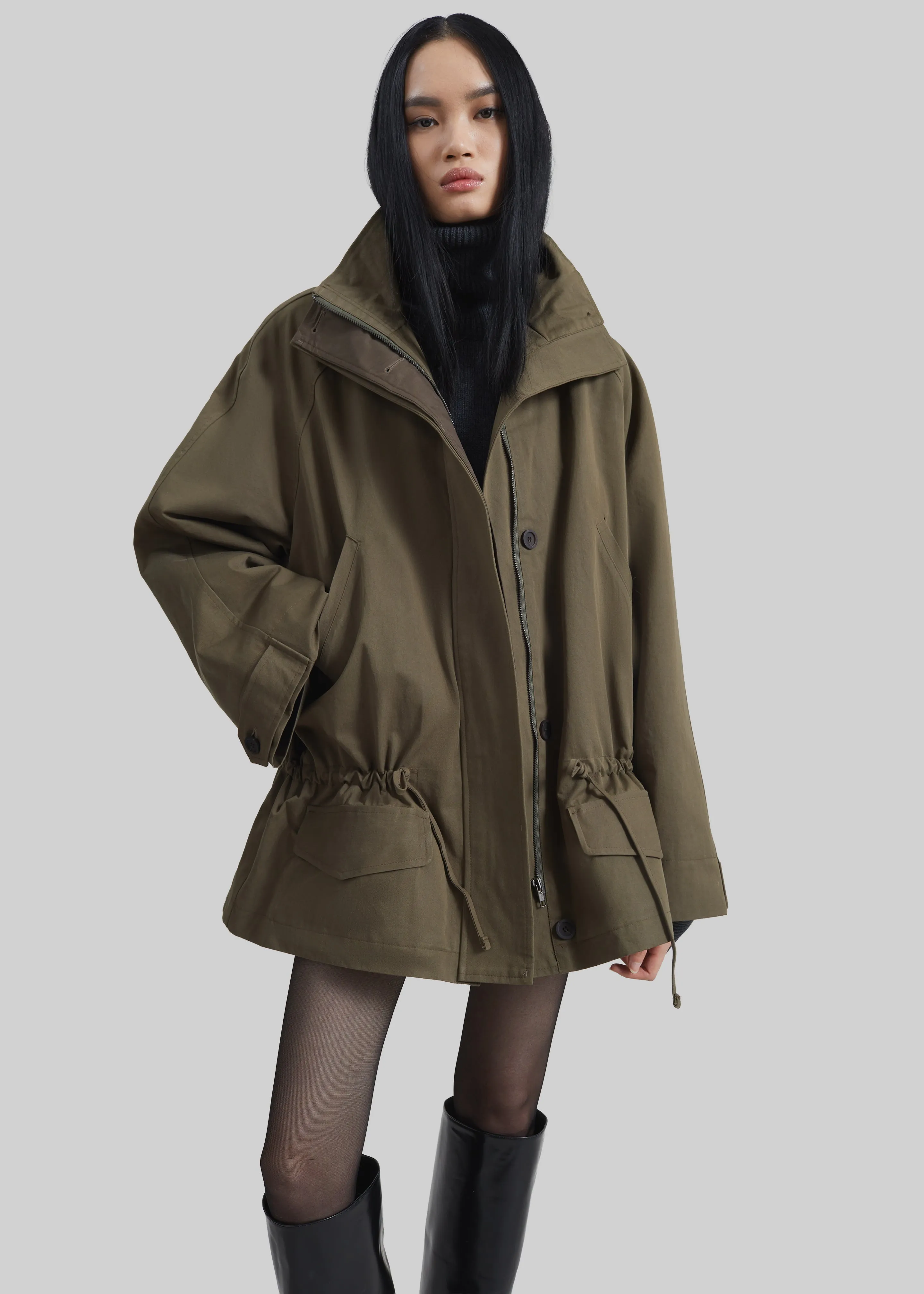 Alesie Drawstring Jacket - Olive Brown sold by Frankie Shop product image thumbnail 2