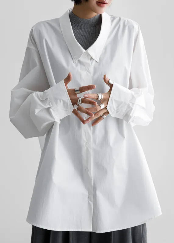 Revel Poplin Oversized Shirt - White sold by Frankie Shop