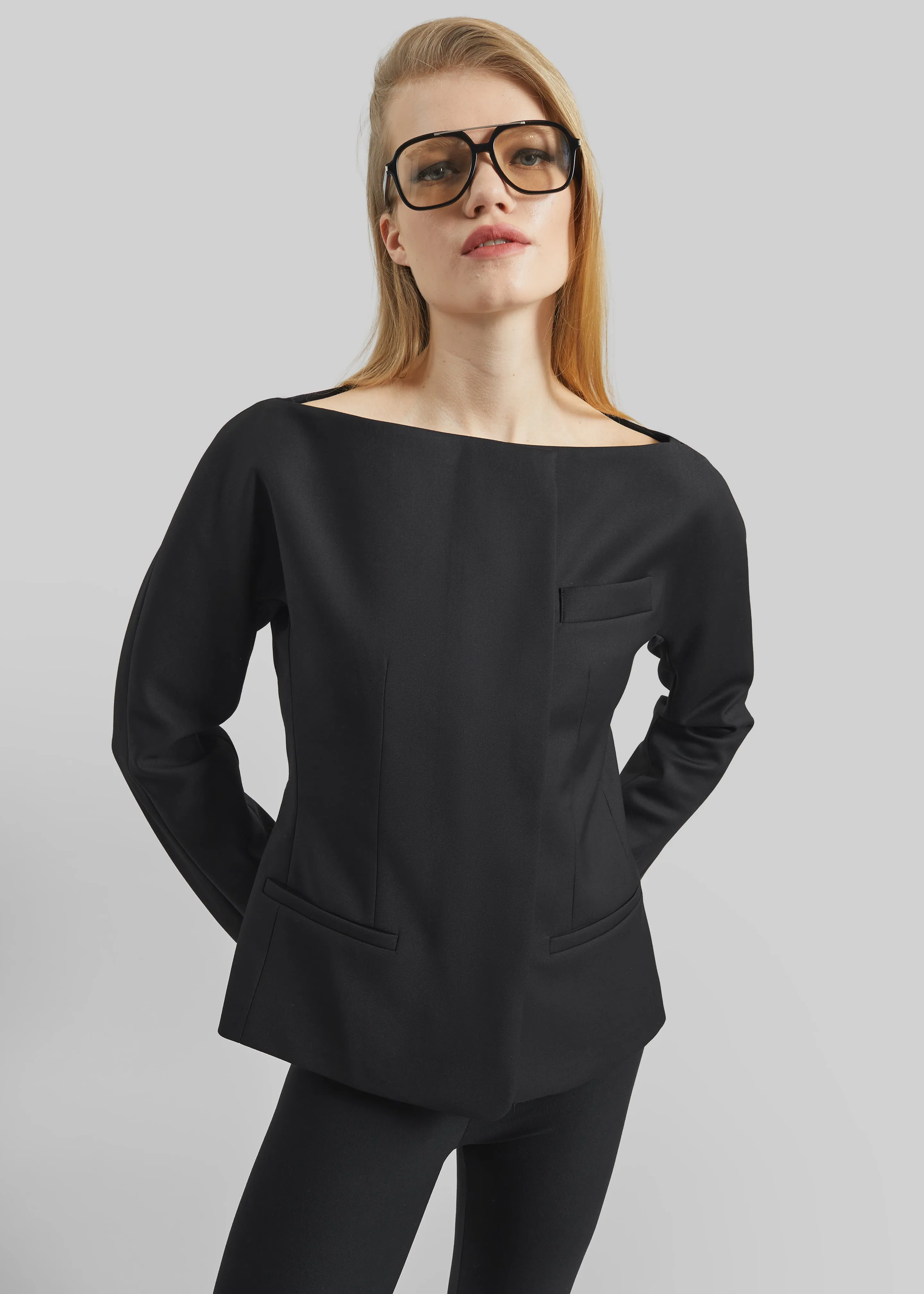 Troense Boatneck Tailored Blazer - Black sold by Frankie Shop product image thumbnail 5