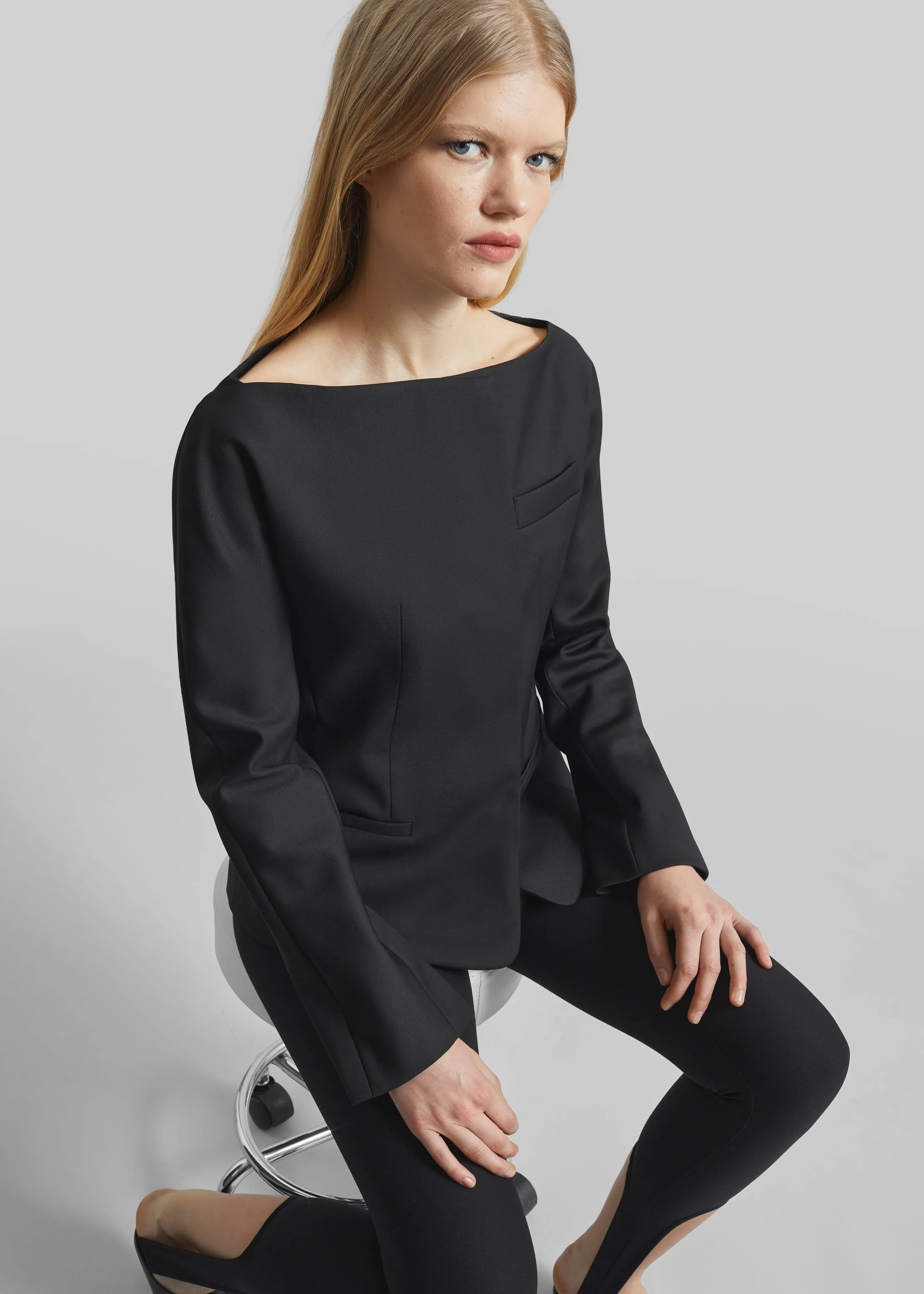 Troense Boatneck Tailored Blazer - Black sold by Frankie Shop product image thumbnail 4
