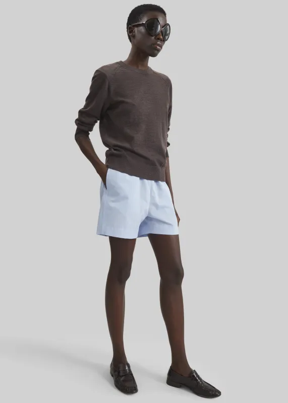 Loulou de Saison Malone Cotton Poplin Shorts - Storm made by Loulou De Saison