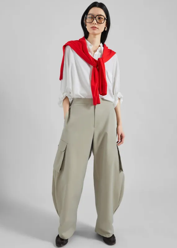 Geilo Barrel Leg Pants - Beige made by Frankie Shop
