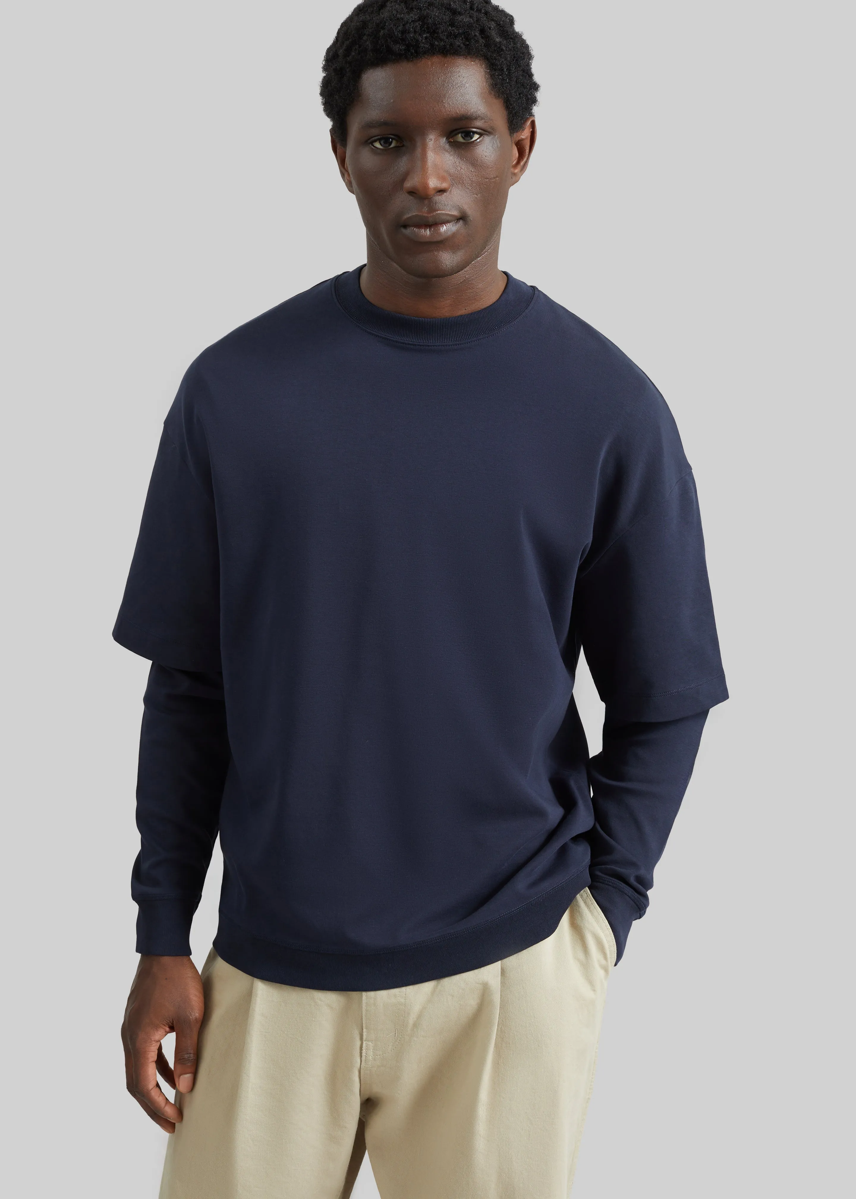 Darkpark Troy Double Sleeve Tee - Blue Navy sold by Frankie Shop product image thumbnail 3