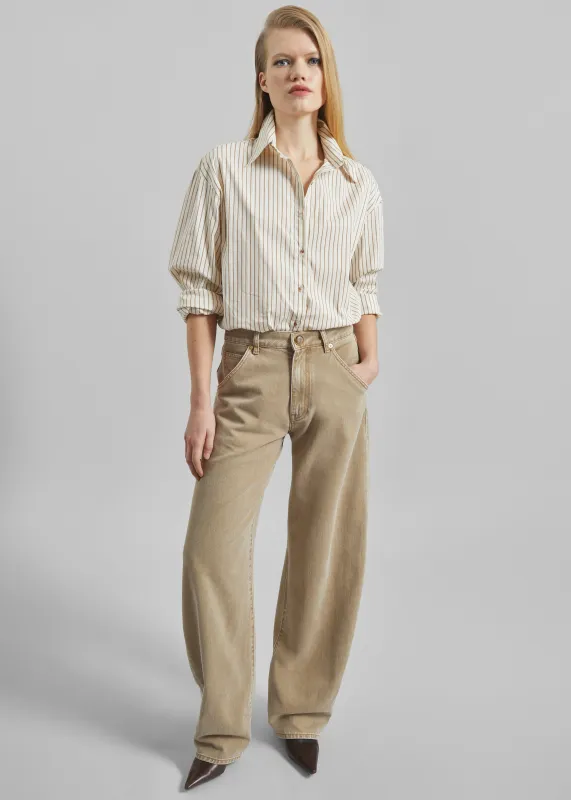 Darkpark Khris Barrel Leg Denim - Camel made by DARKPARK