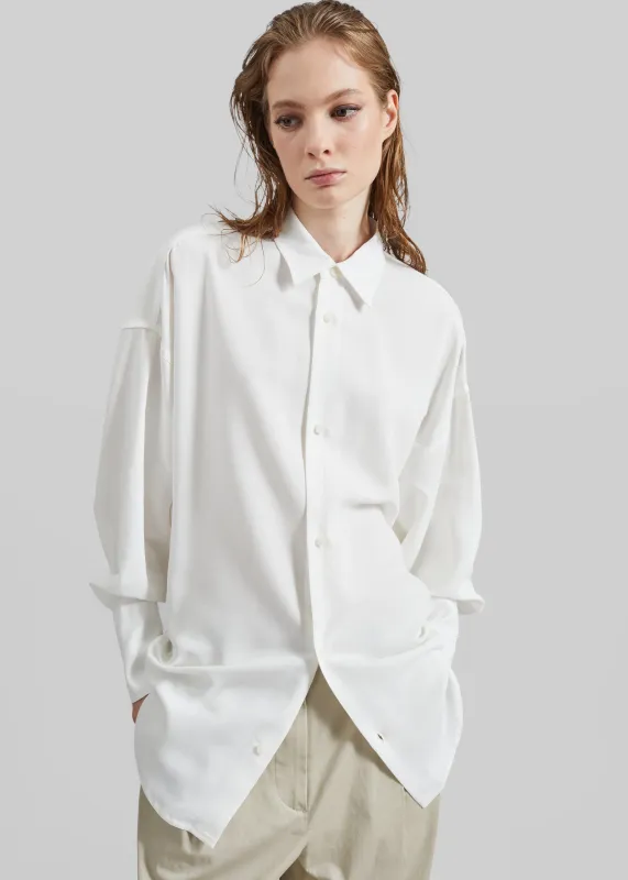 Darkpark Carla Oversize Viscose Gauze Shirt - Sugar White made by DARKPARK