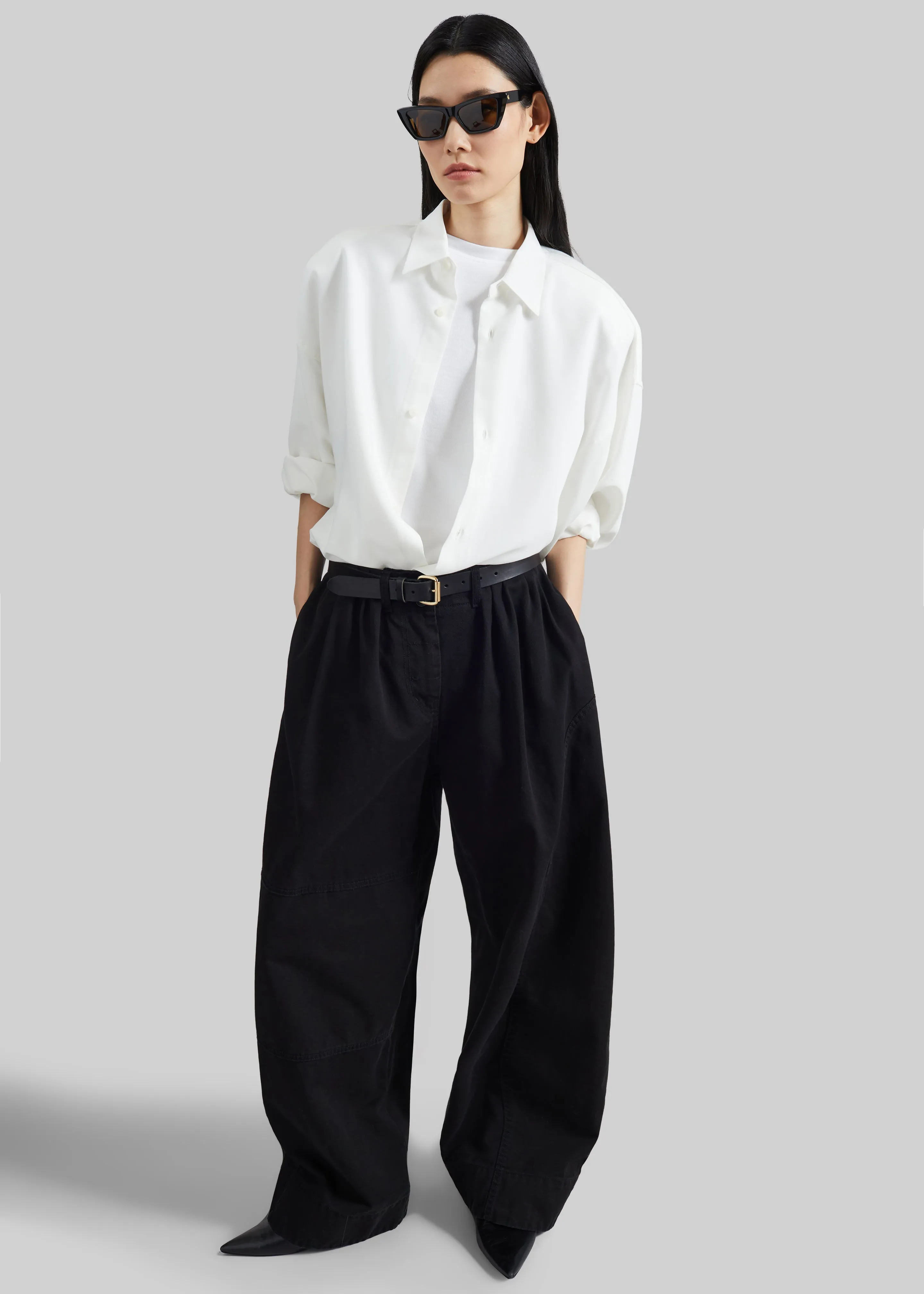 Darkpark Carla Oversize Viscose Gauze Shirt - Sugar White sold by Frankie Shop product image thumbnail 5