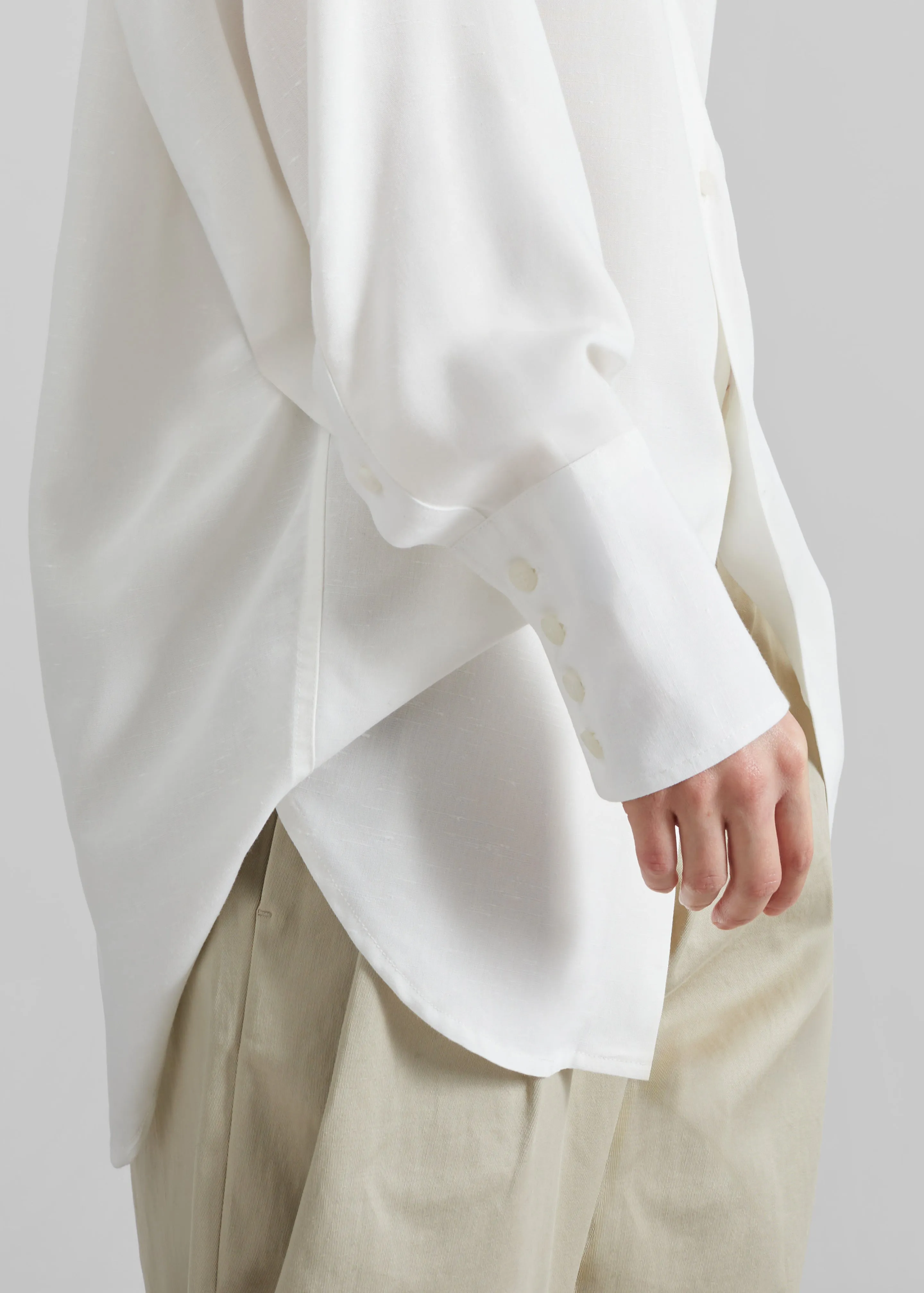 Darkpark Carla Oversize Viscose Gauze Shirt - Sugar White sold by Frankie Shop product image thumbnail 3