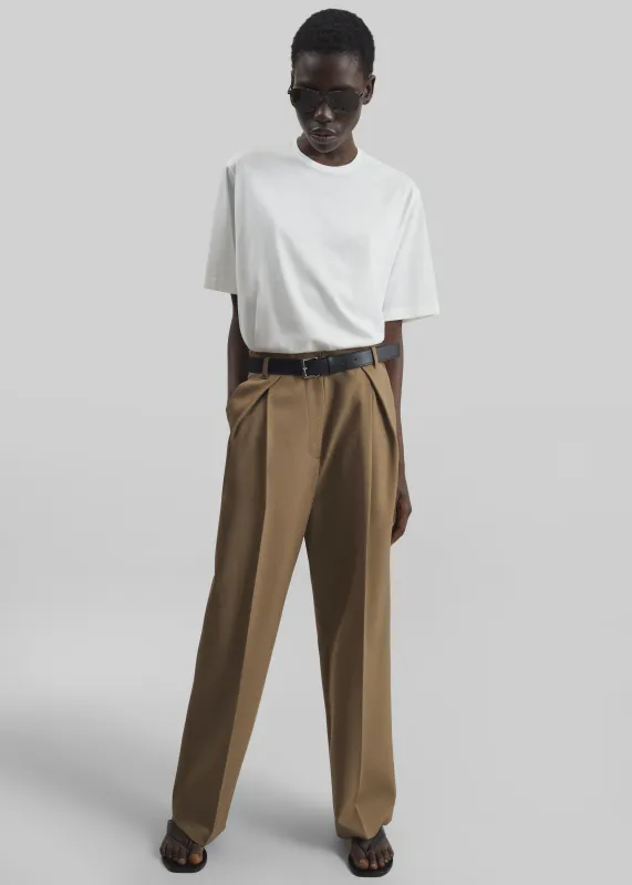 Blerick Belted Trousers - Camel made by Frankie Shop