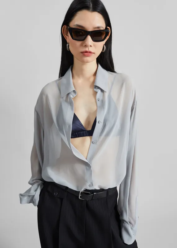 Peri Georgette Shirt - Slate Grey sold by Frankie Shop