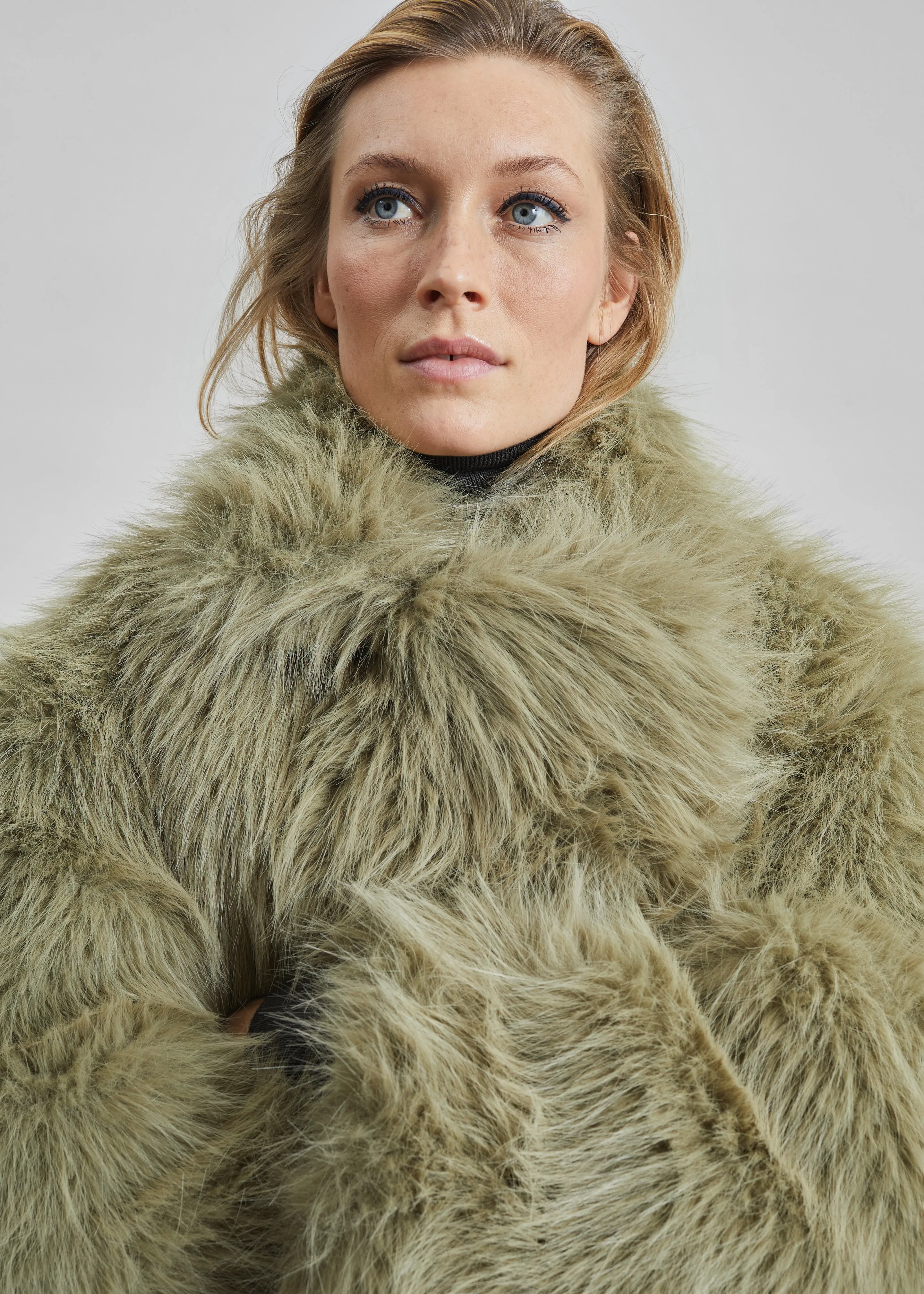 Liza Short Faux Fur Coat - Sage sold by Frankie Shop product image thumbnail 2