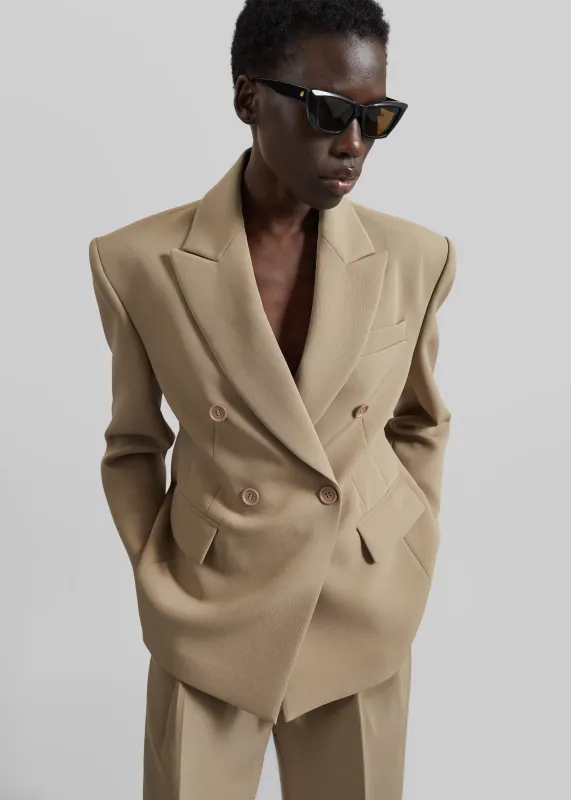 Doyer Cinched Blazer - Beige made by Frankie Shop